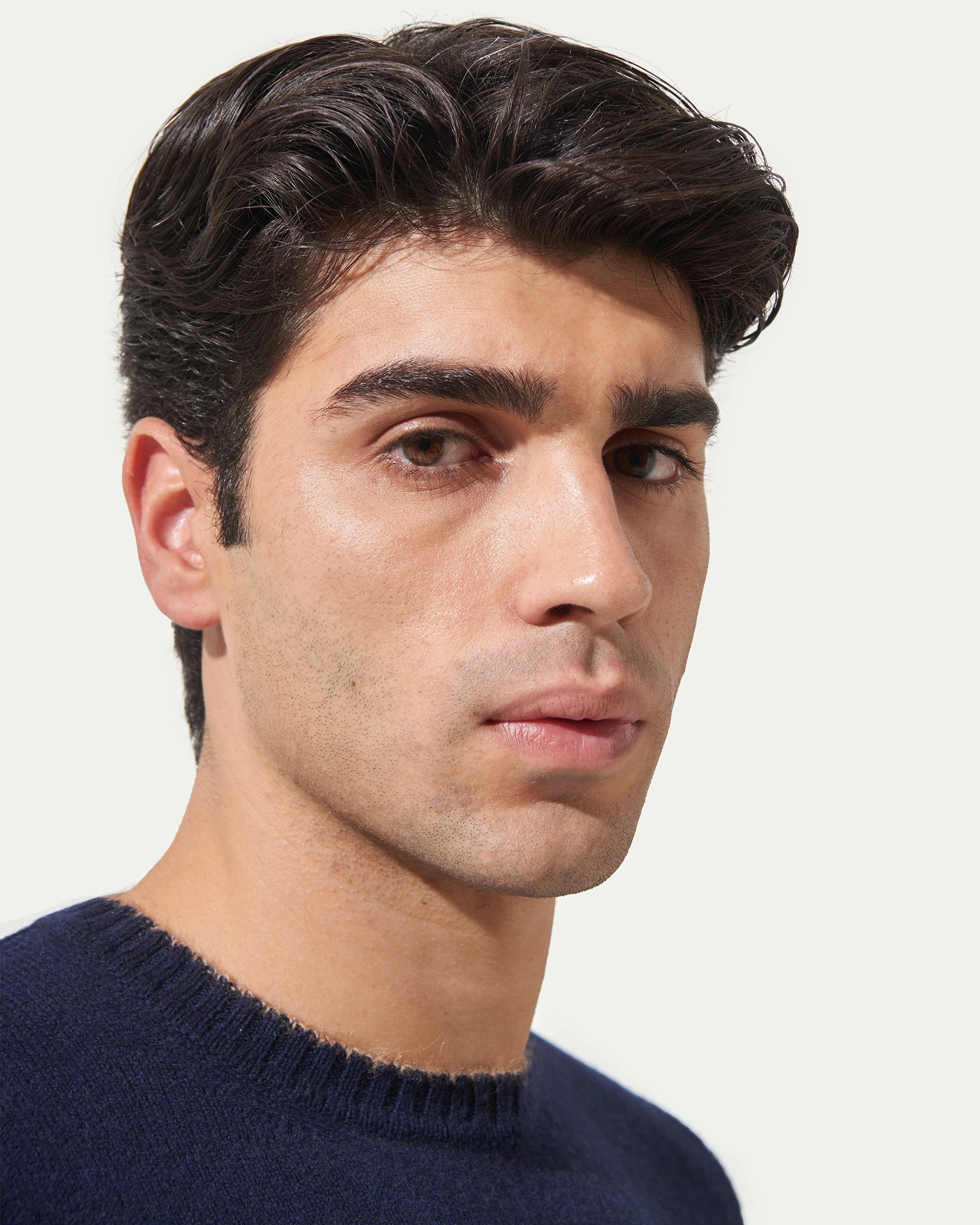 Blue Crewneck Merinos Wool Sweater