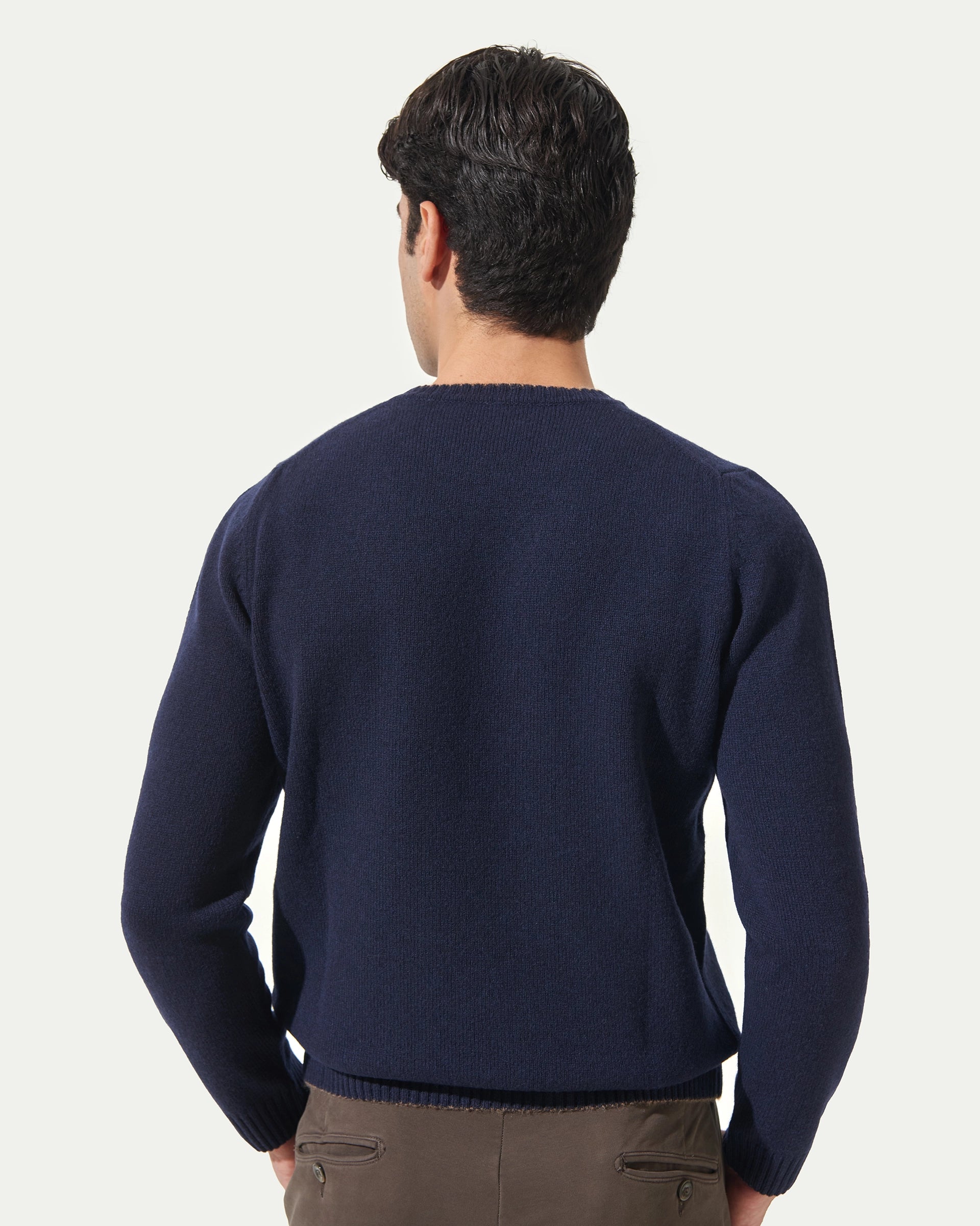 Blue Crewneck Merinos Wool Sweater