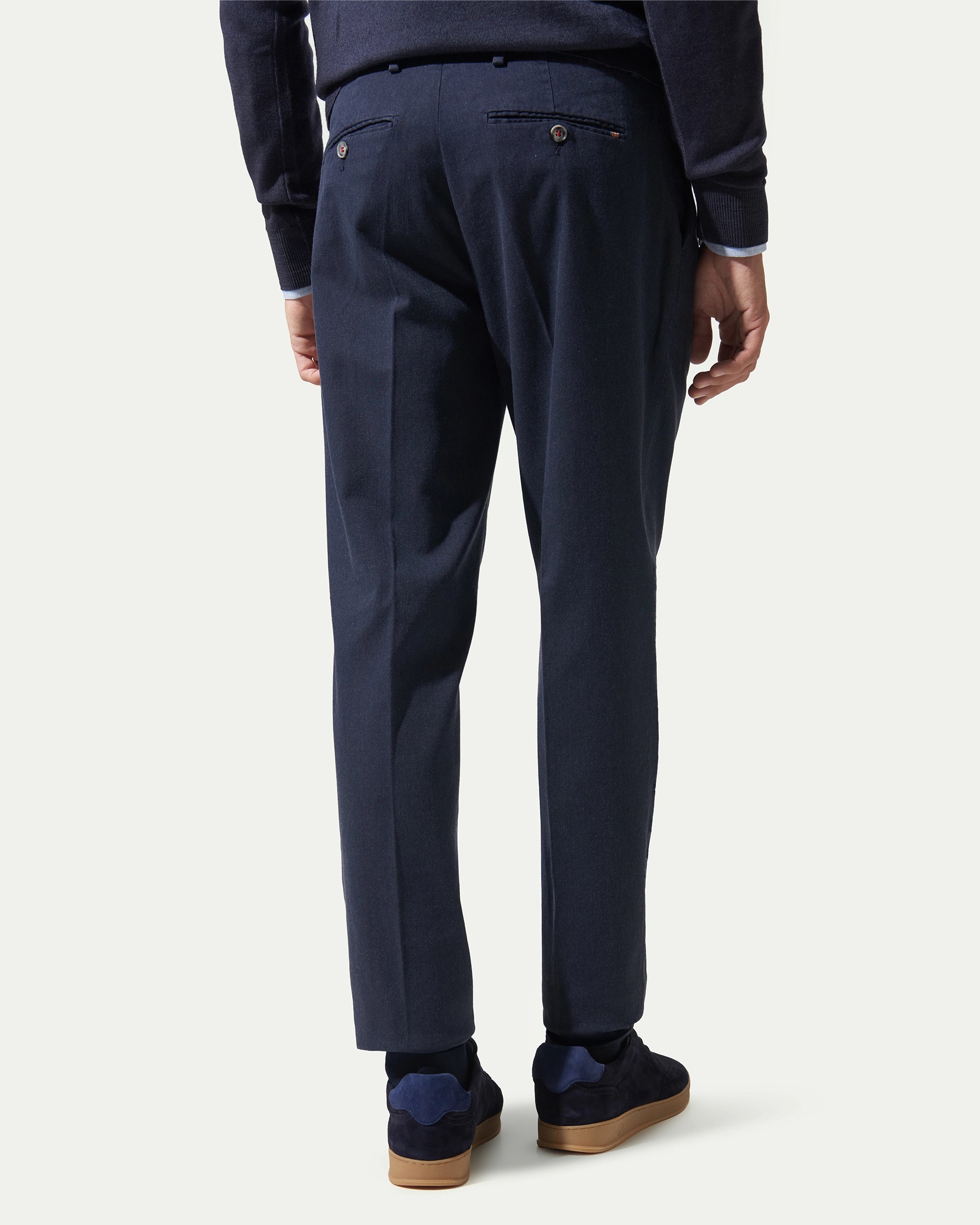 Blue Carrot  stretch cotton with pleats and button placket pants