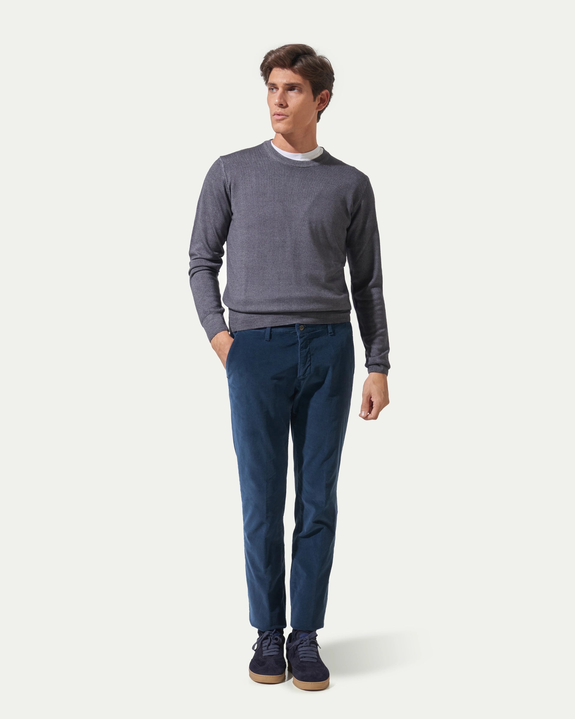 Light Blue  smooth velvet with micro print pants