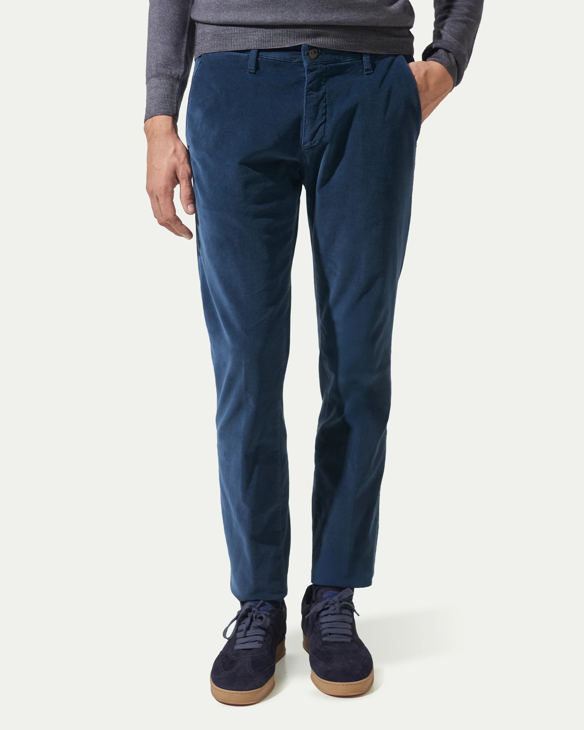 Light Blue  smooth velvet with micro print pants