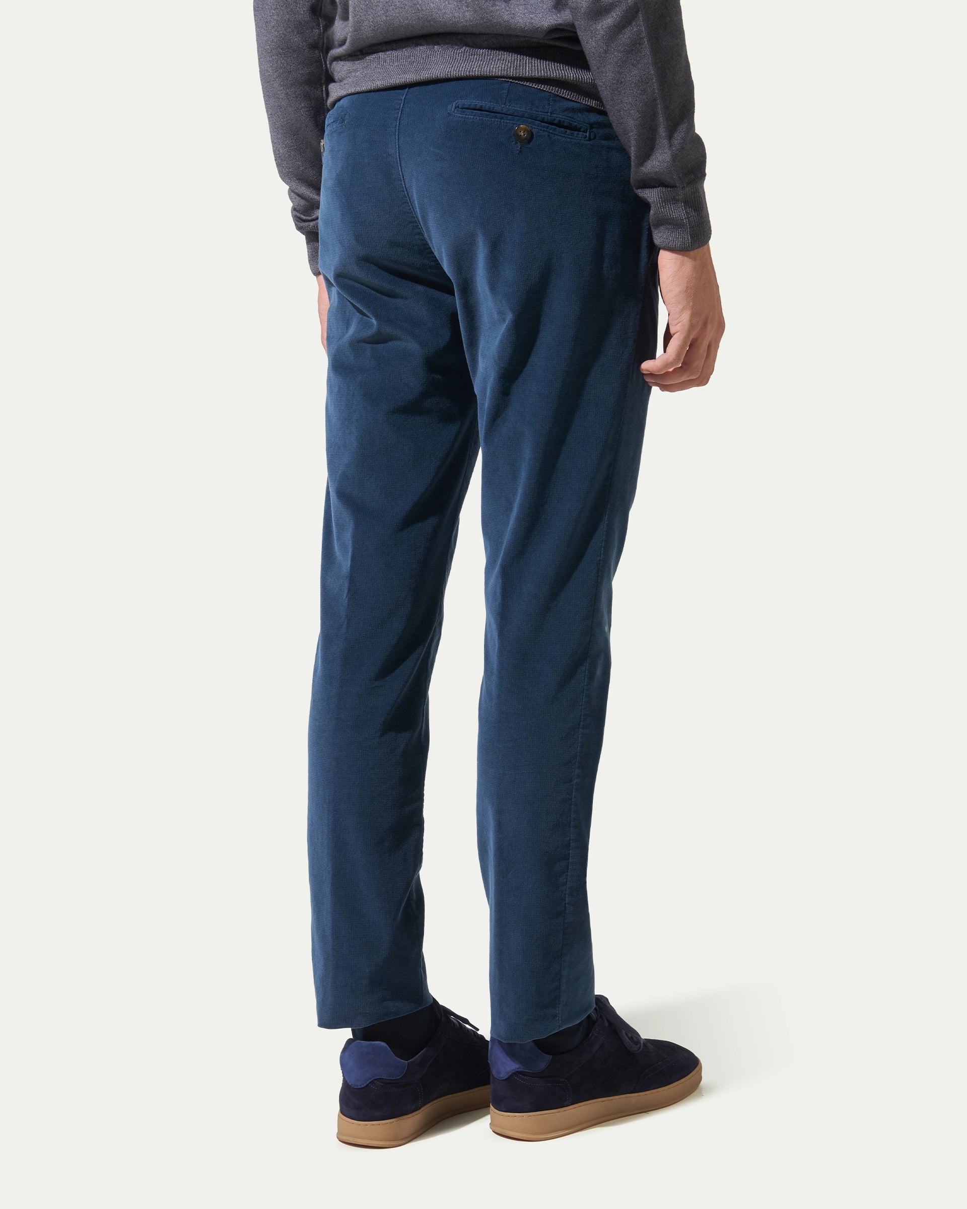 Light Blue  smooth velvet with micro print pants