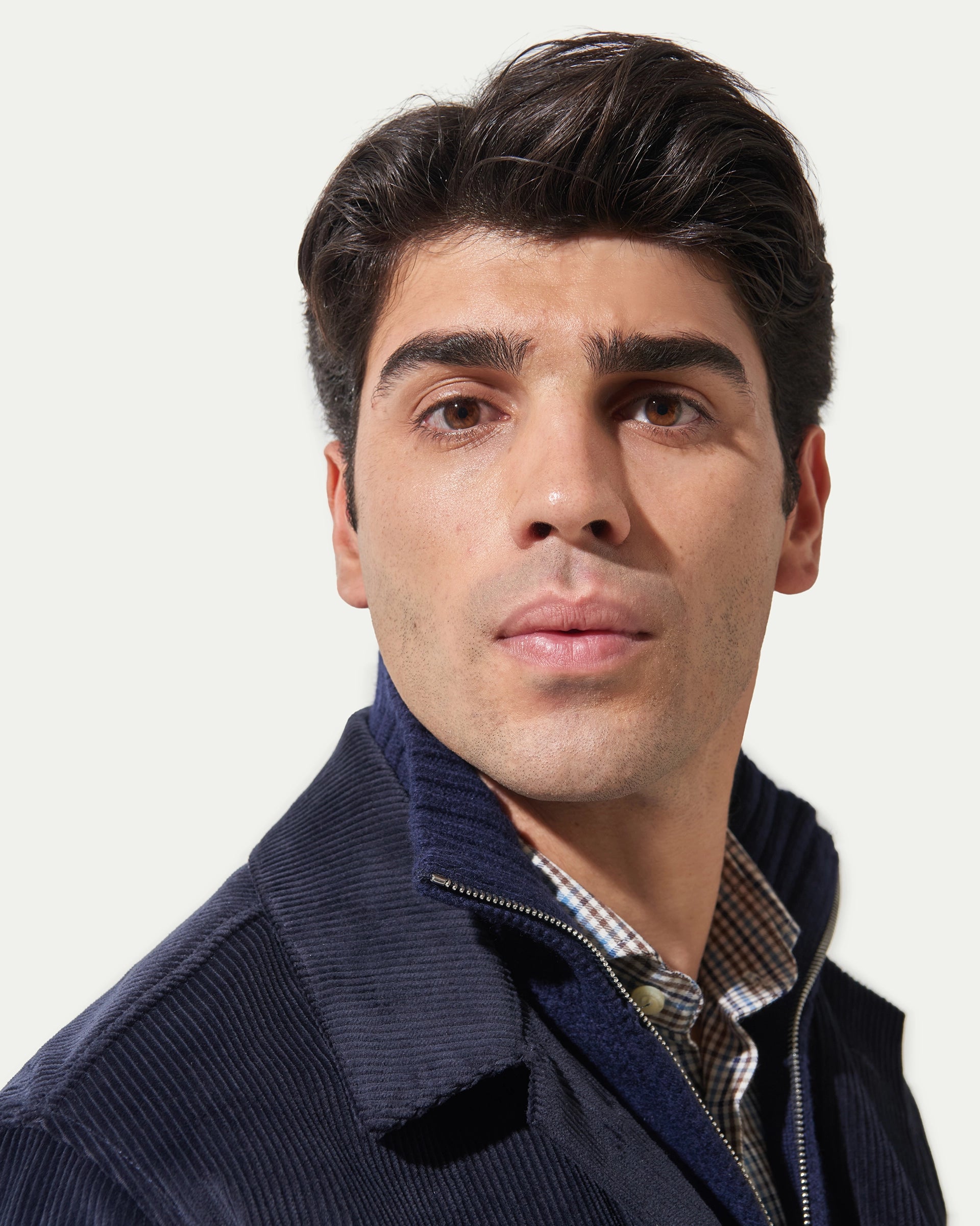 Blue Wool Stretch Overshirt