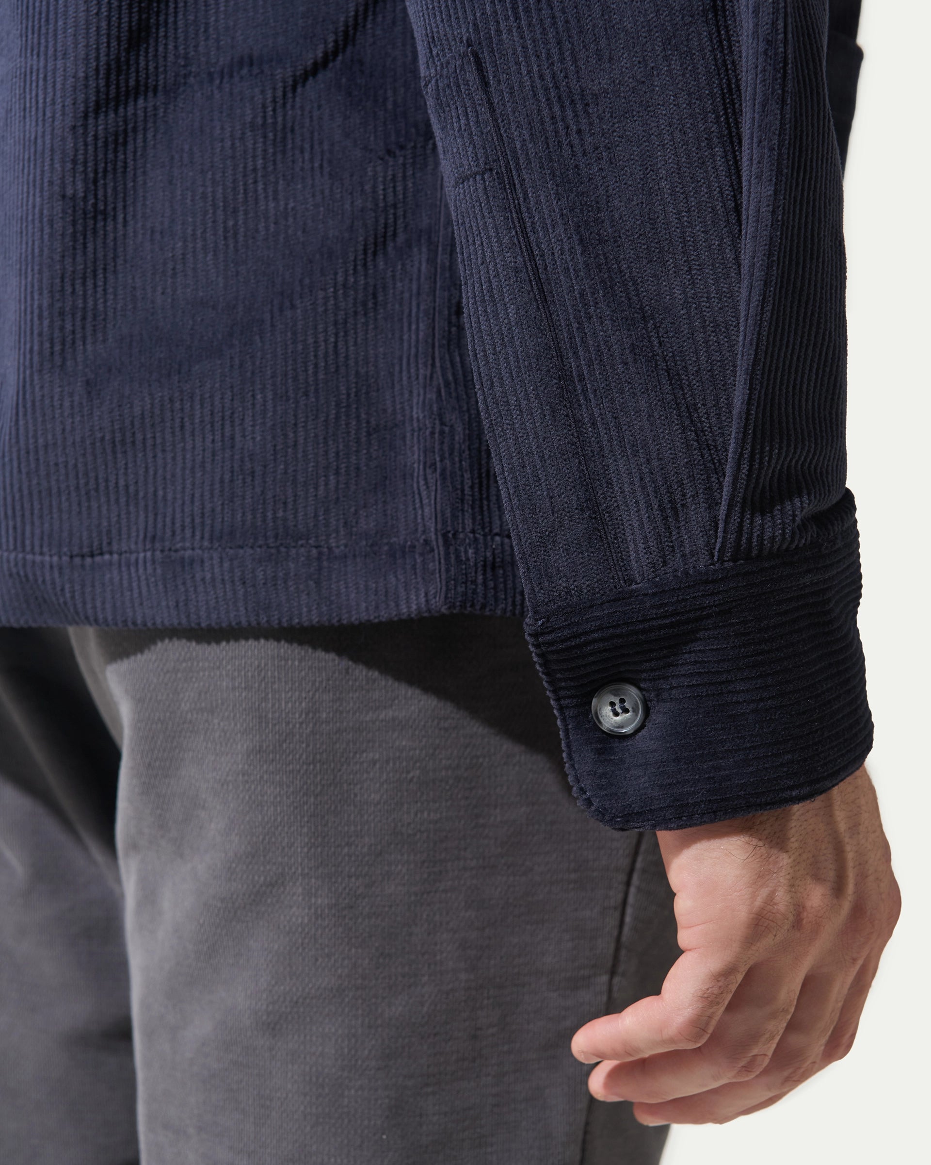 Blue Wool Stretch Overshirt