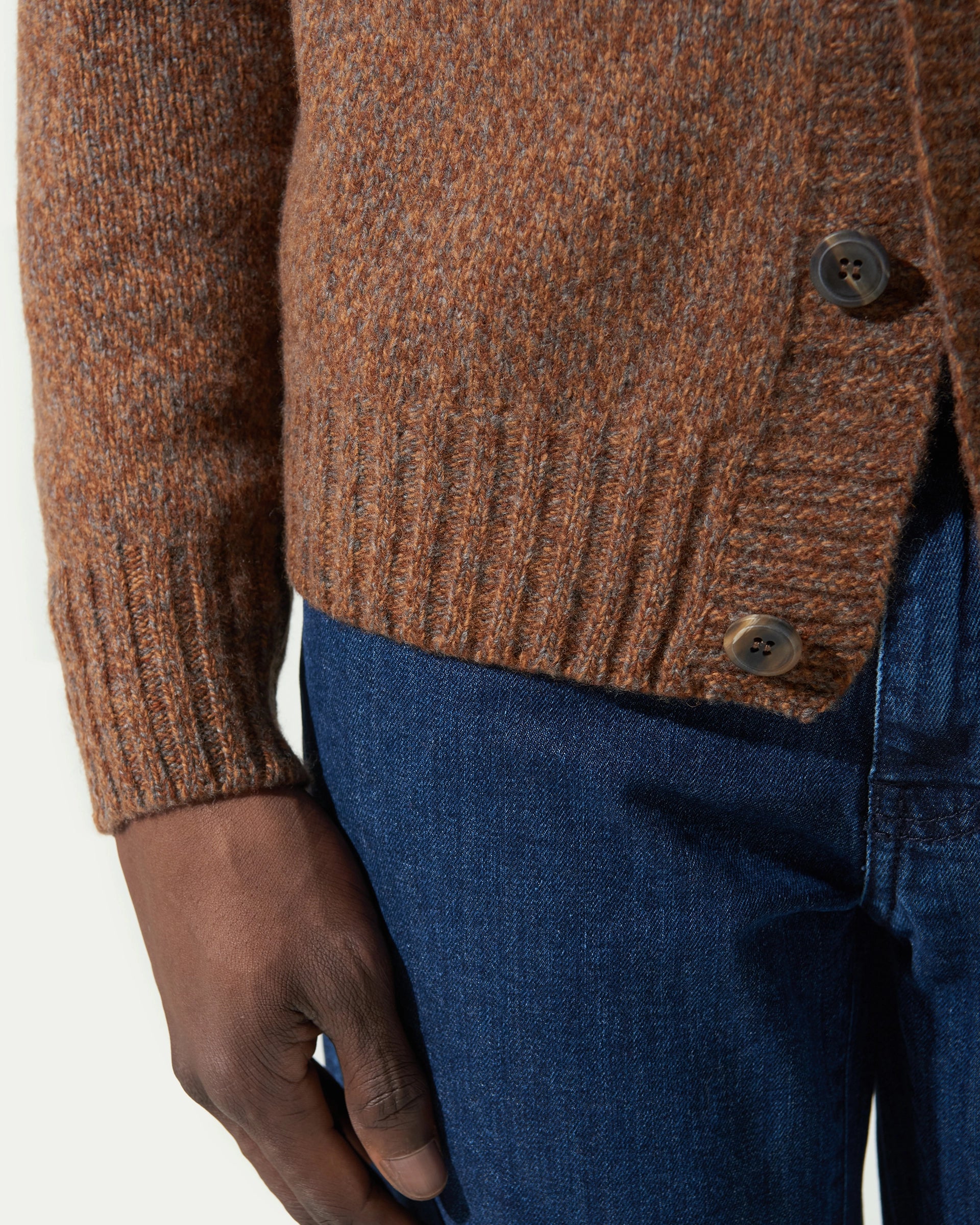 Brown Cardigan Merinos wool Gauge 5 Sweaters