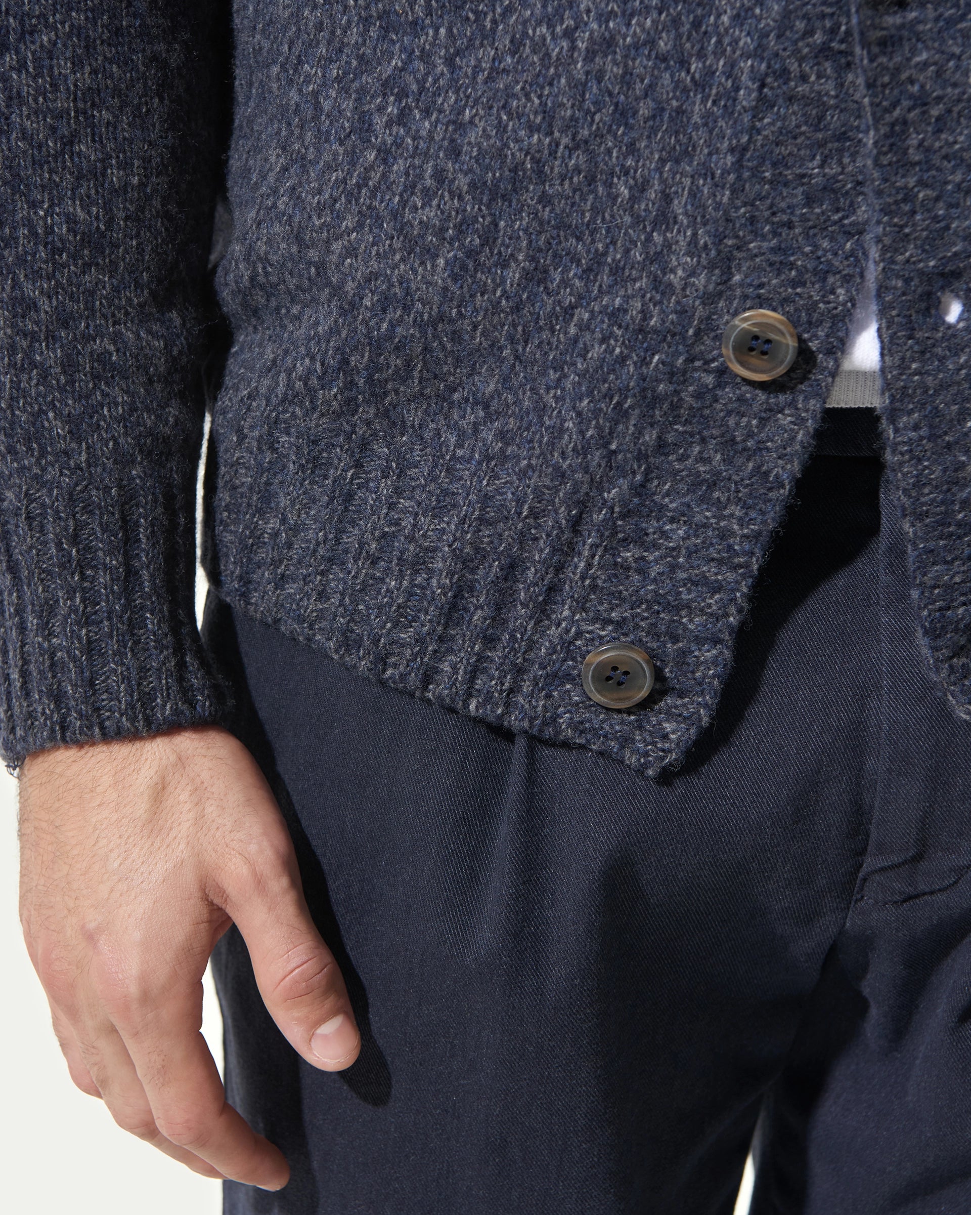 Blue Cardigan Merinos wool Gauge 5 Sweaters