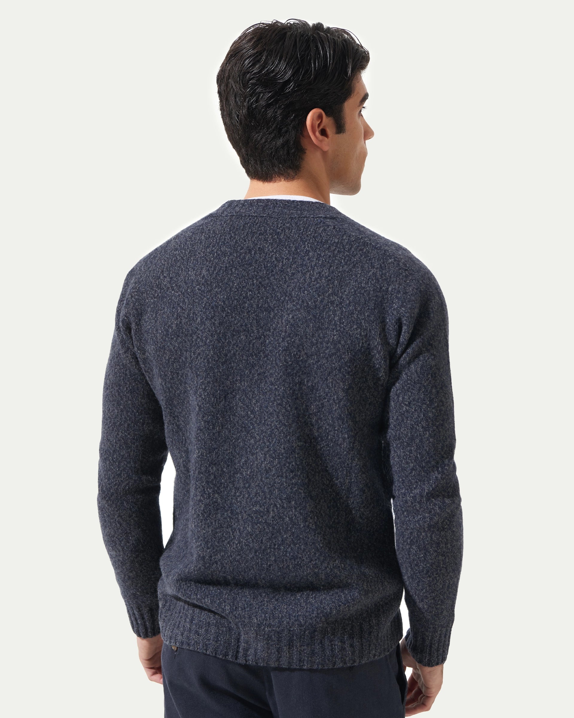 Blue Cardigan Merino wool  fineness 5 sweater