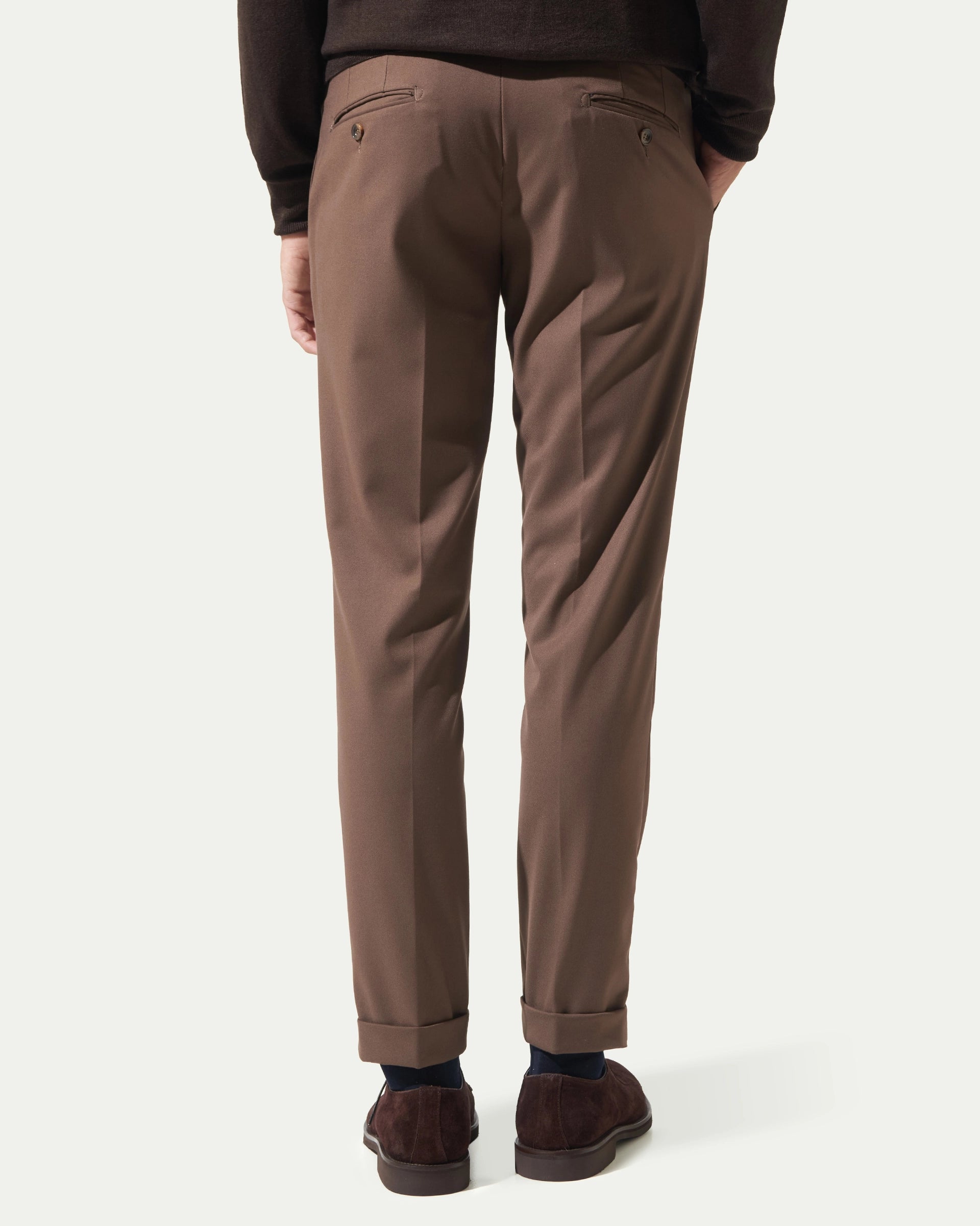 Brown stretch wool pants