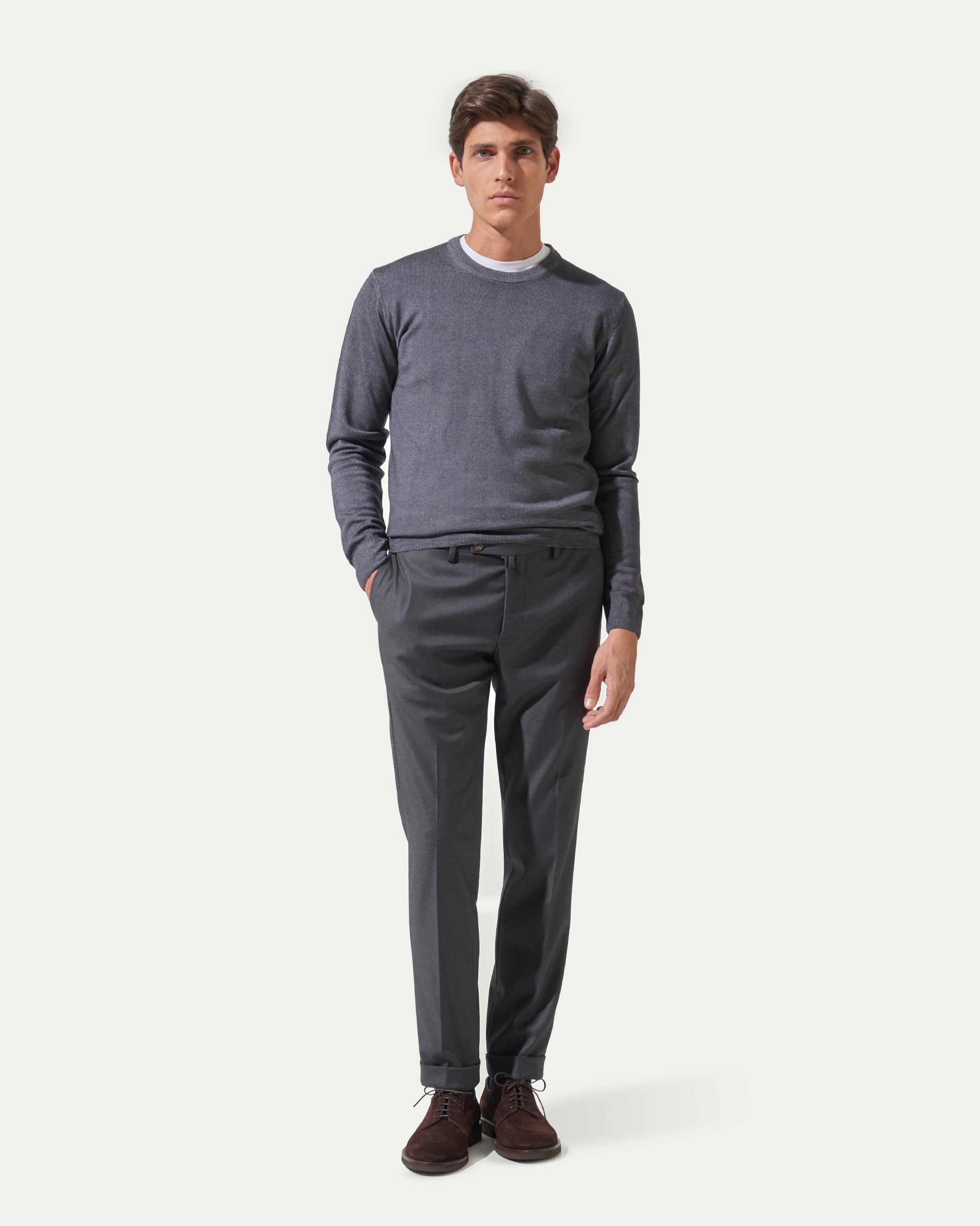 Grey stretch wool pants