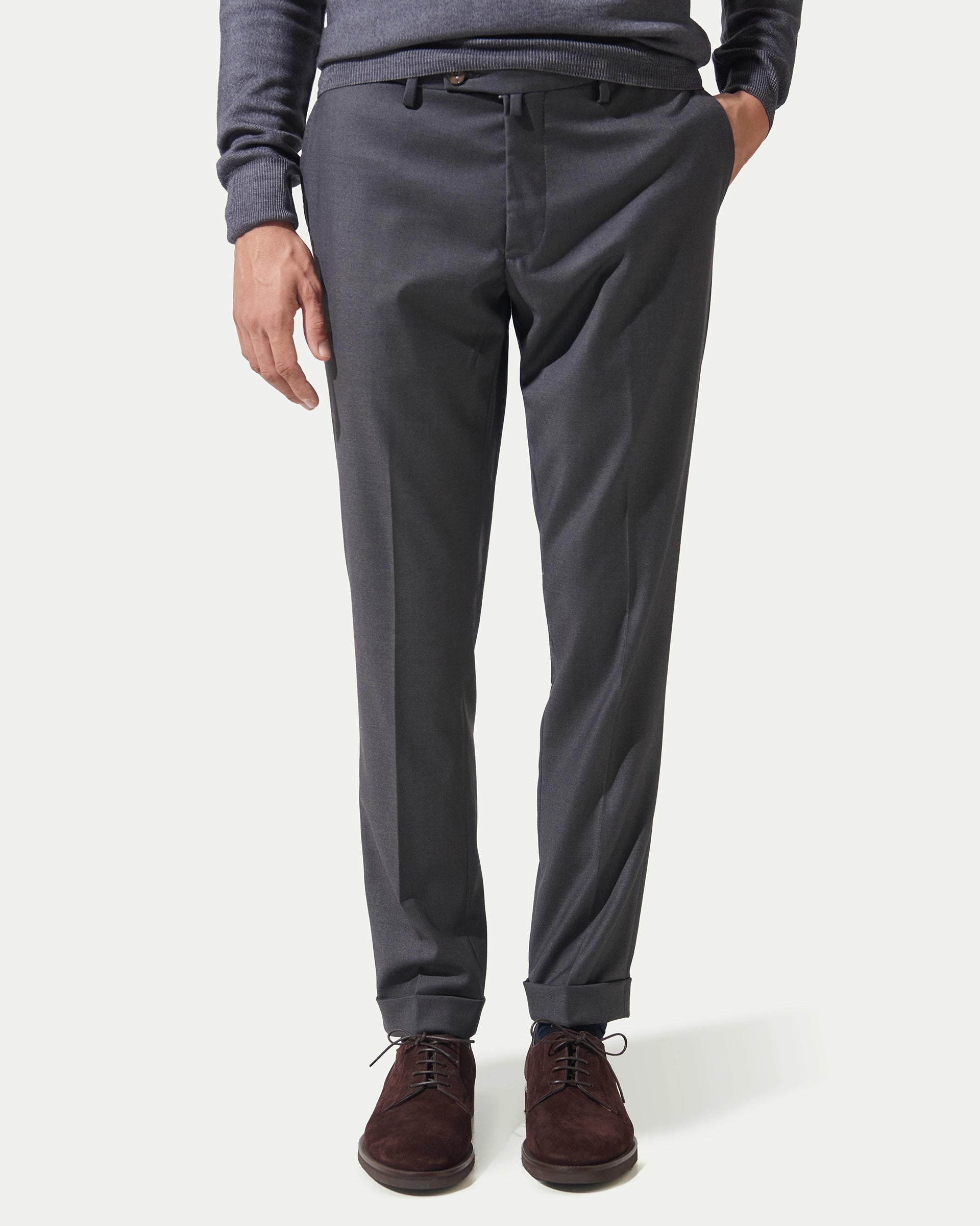 Grey stretch wool pants
