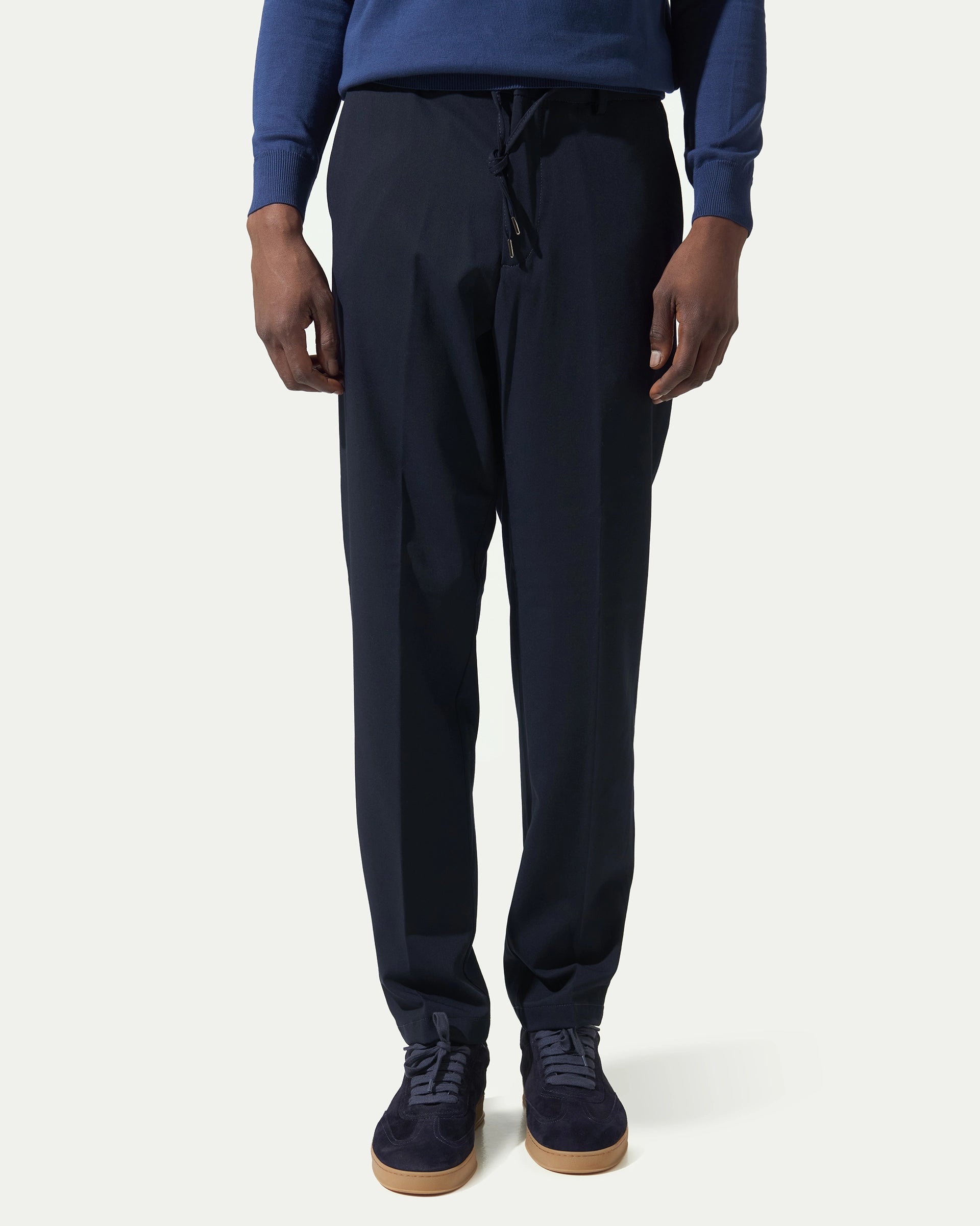 Blue Drawstring Technical Canvas Pants