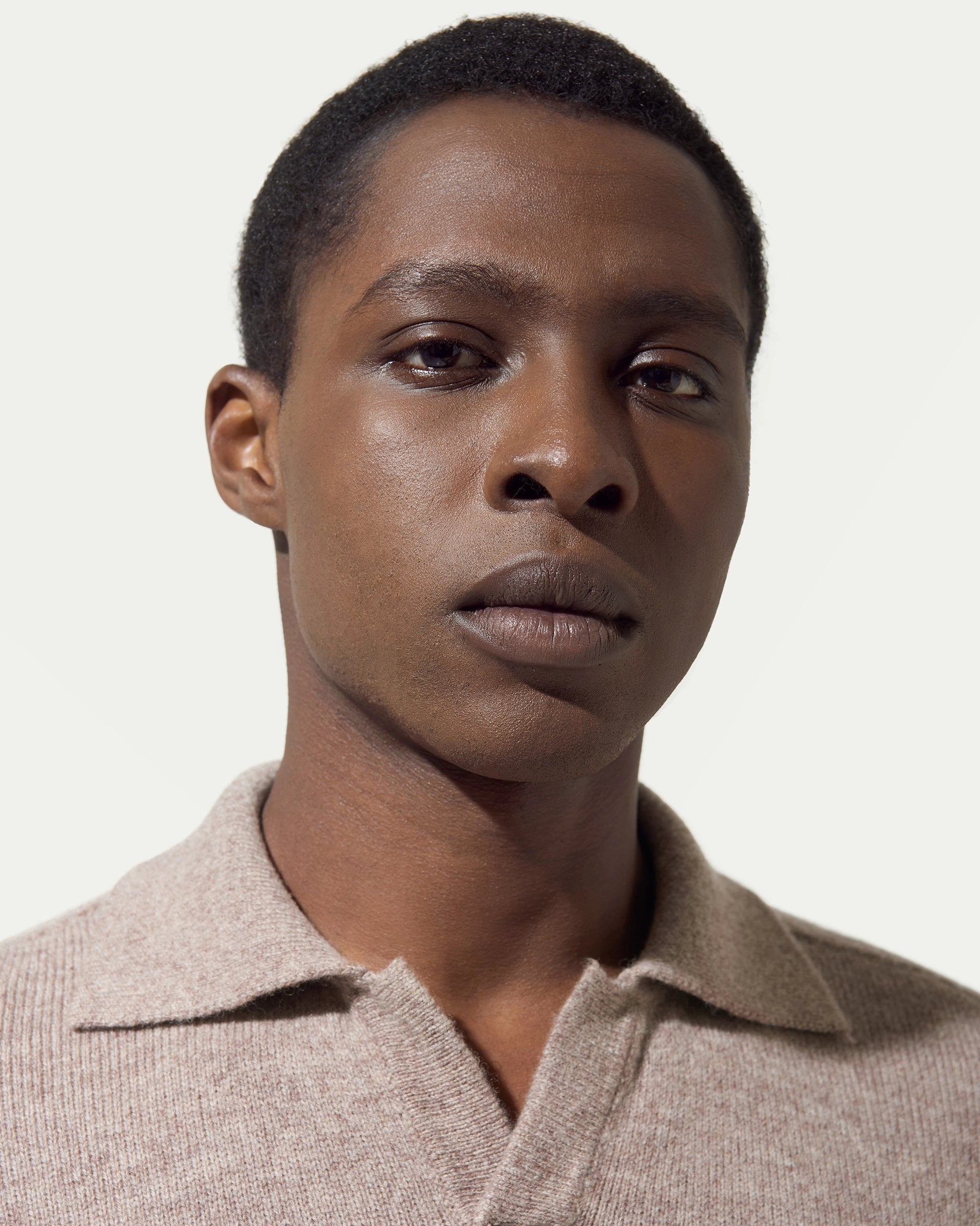 Beige Merinos Wool Gauge 7 Polo