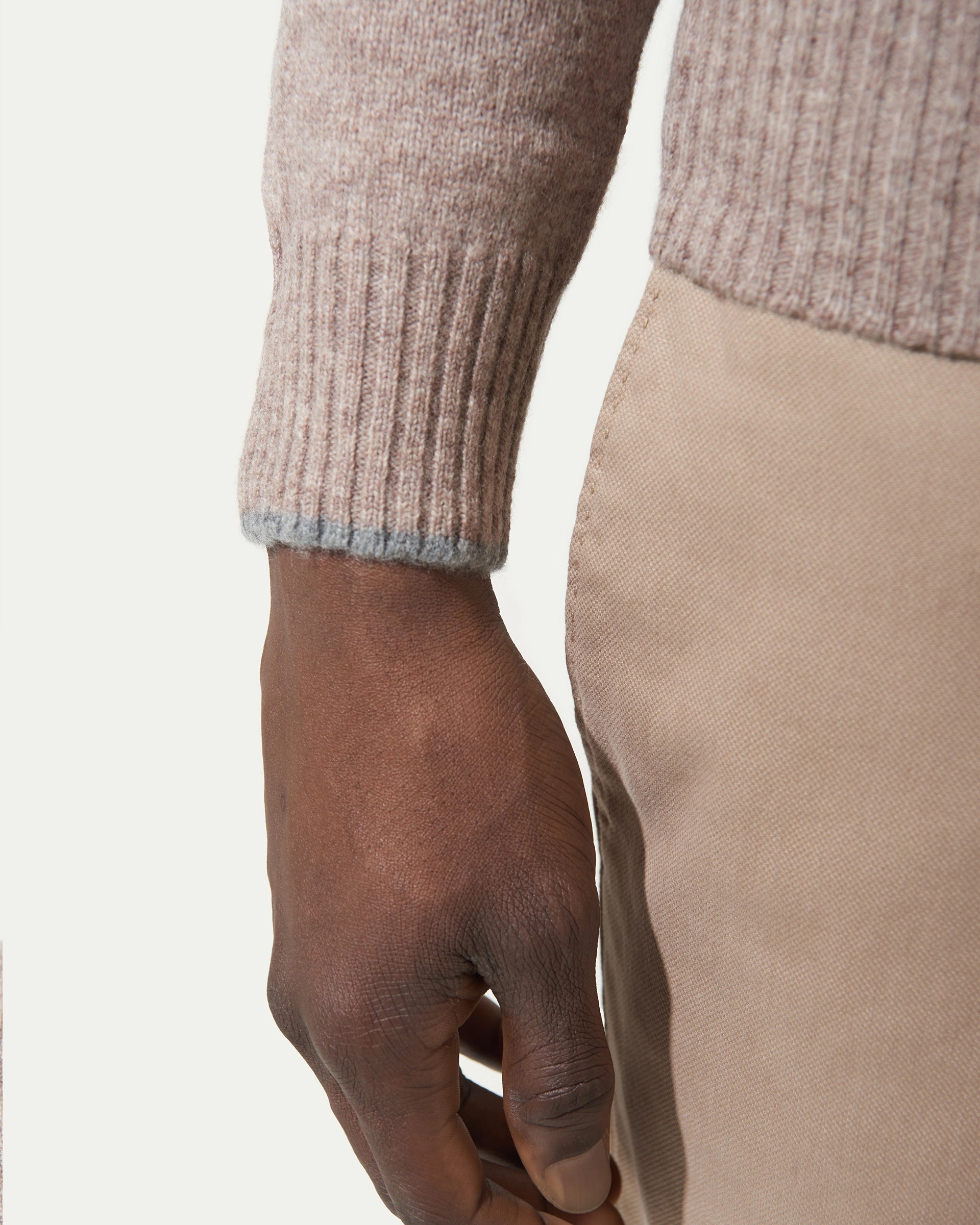 Beige Merinos Wool Gauge 7 Polo