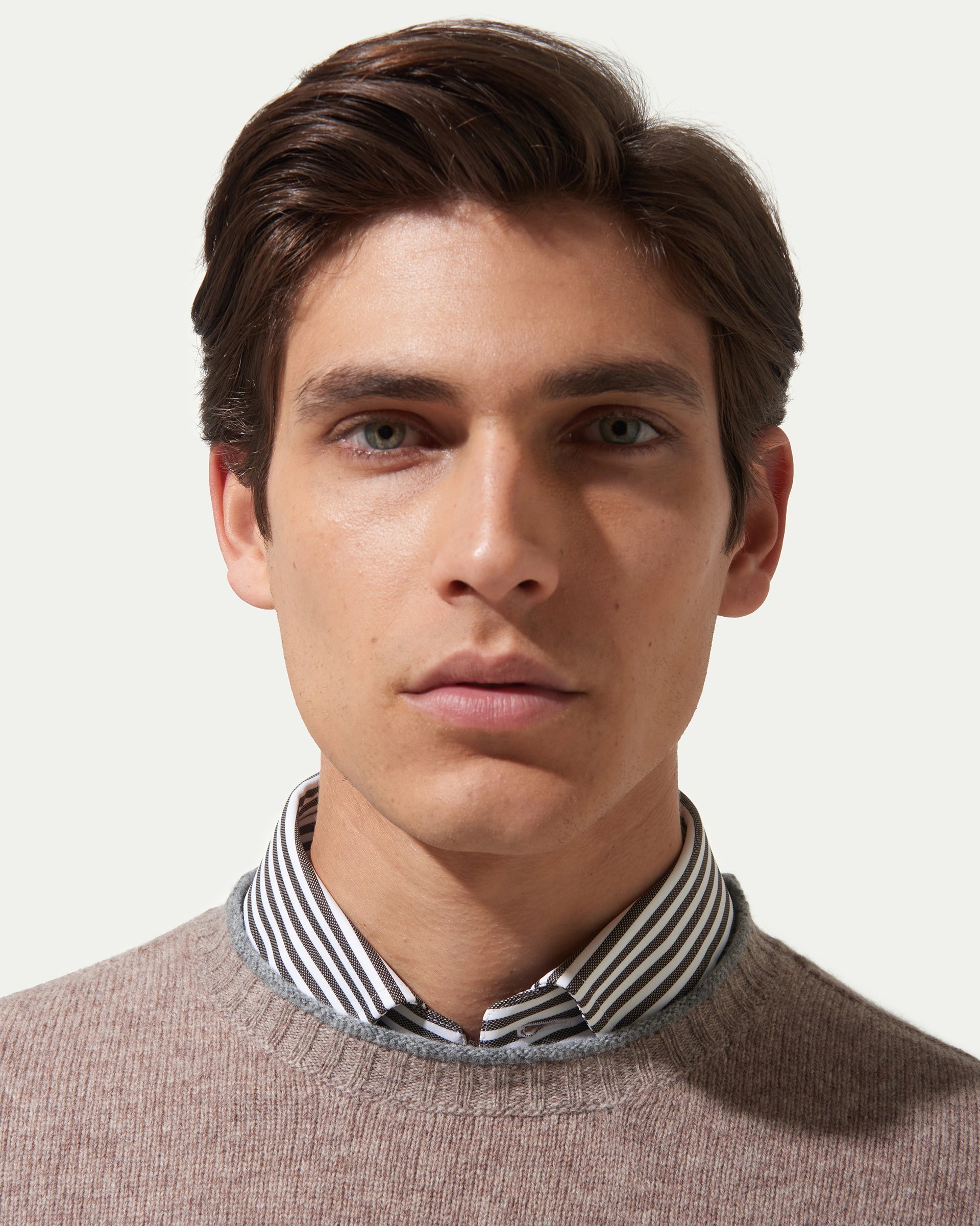 Beige  Merinos Wool Gauge 7 Crewneck