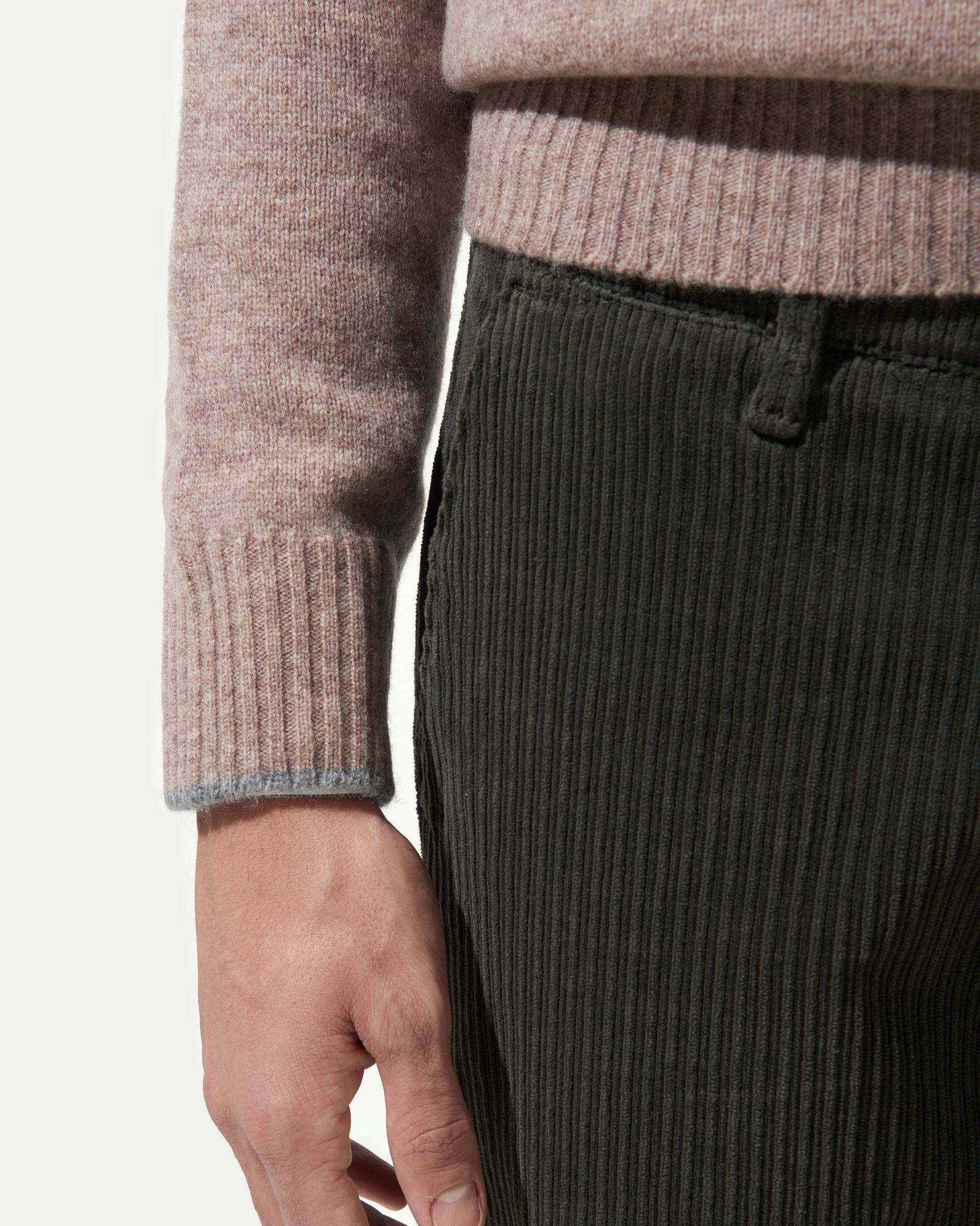 Beige  Merinos Wool Gauge 7 Crewneck