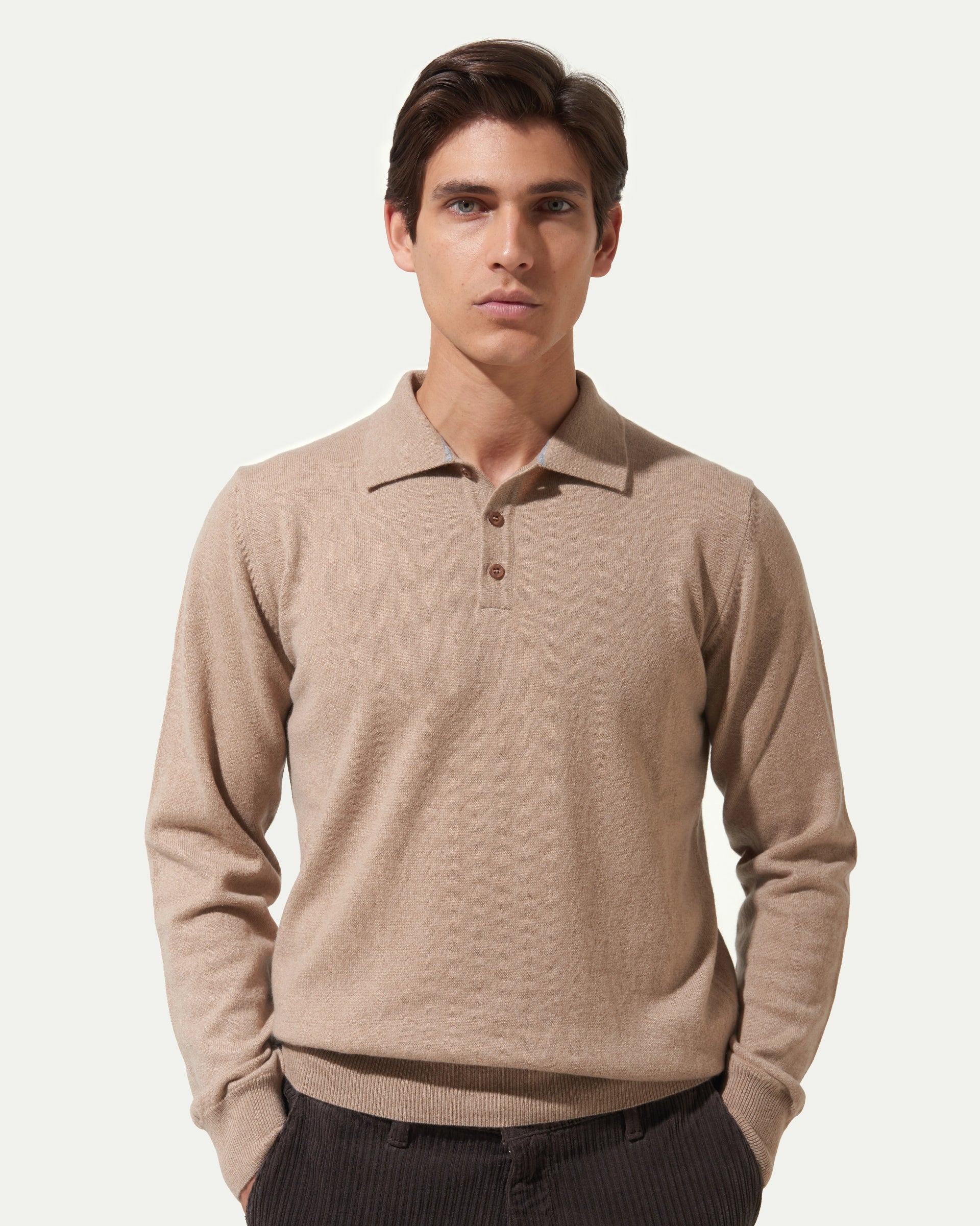 Beige Cashmere Polo