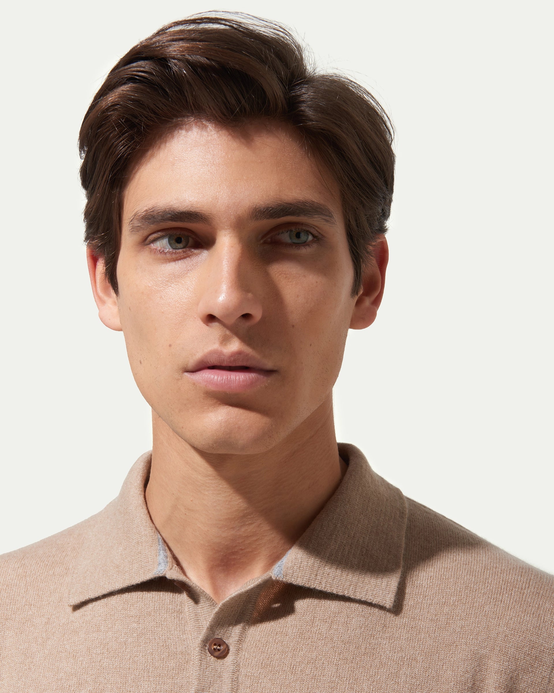 Beige Cashmere Polo