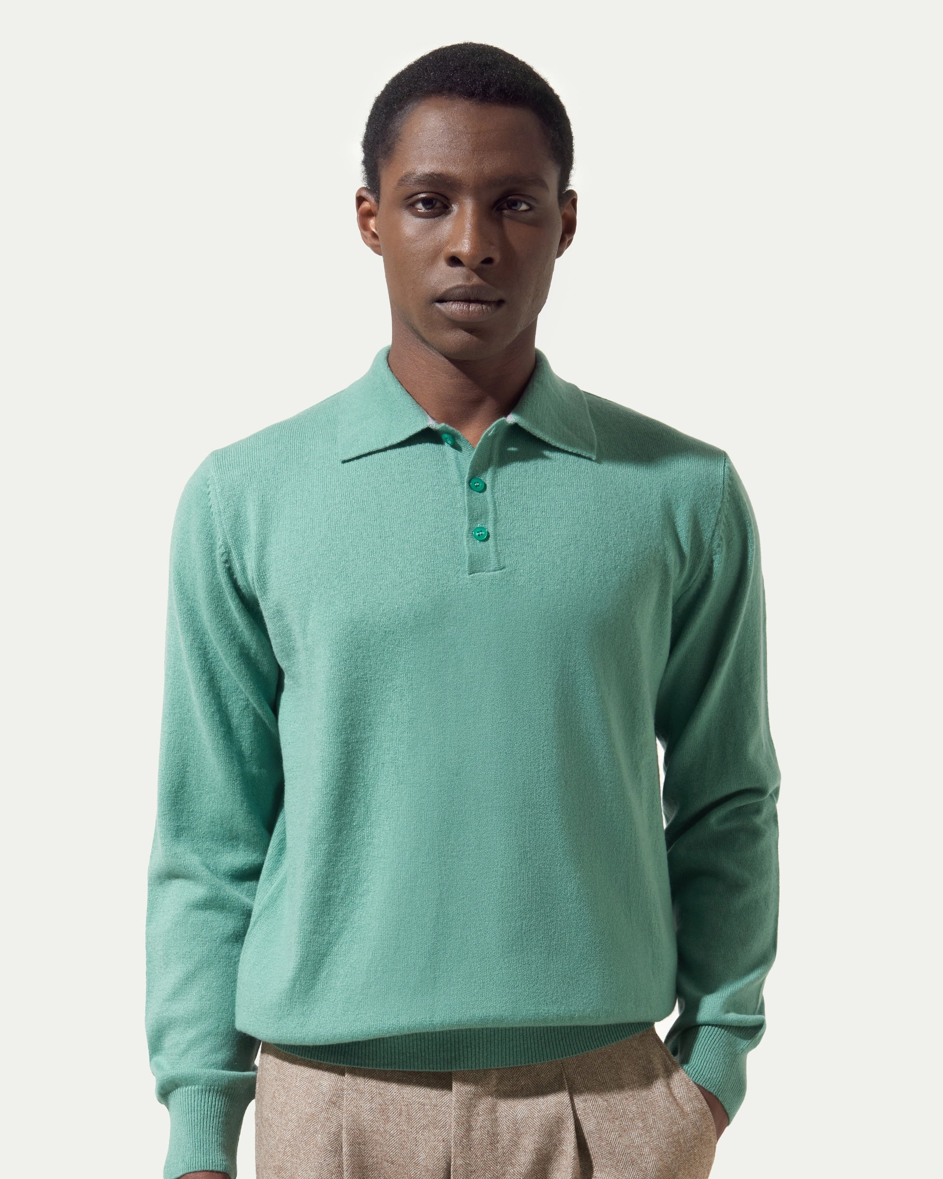 Green Cashmere Polo