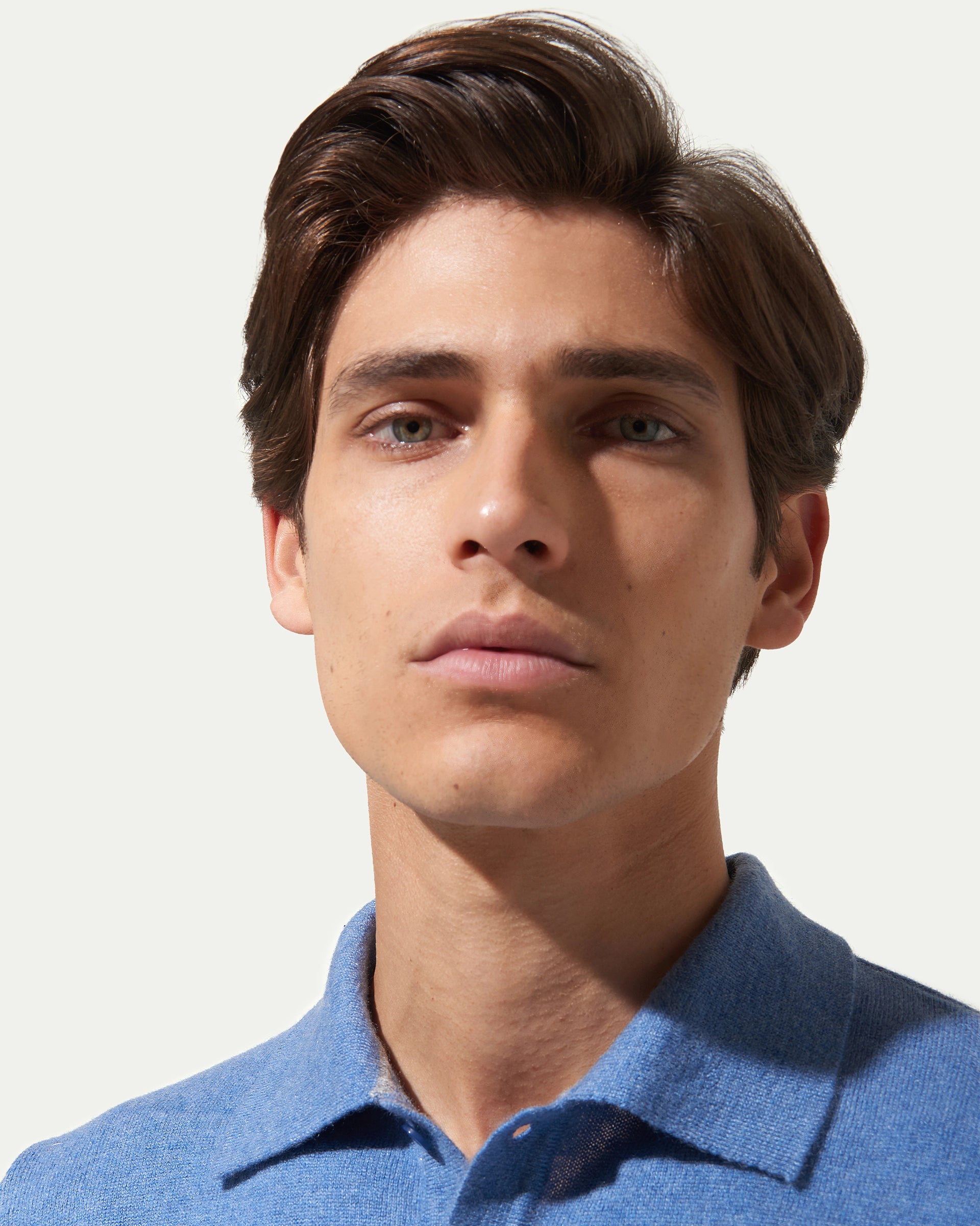 Medium Blue Cashmere Polo