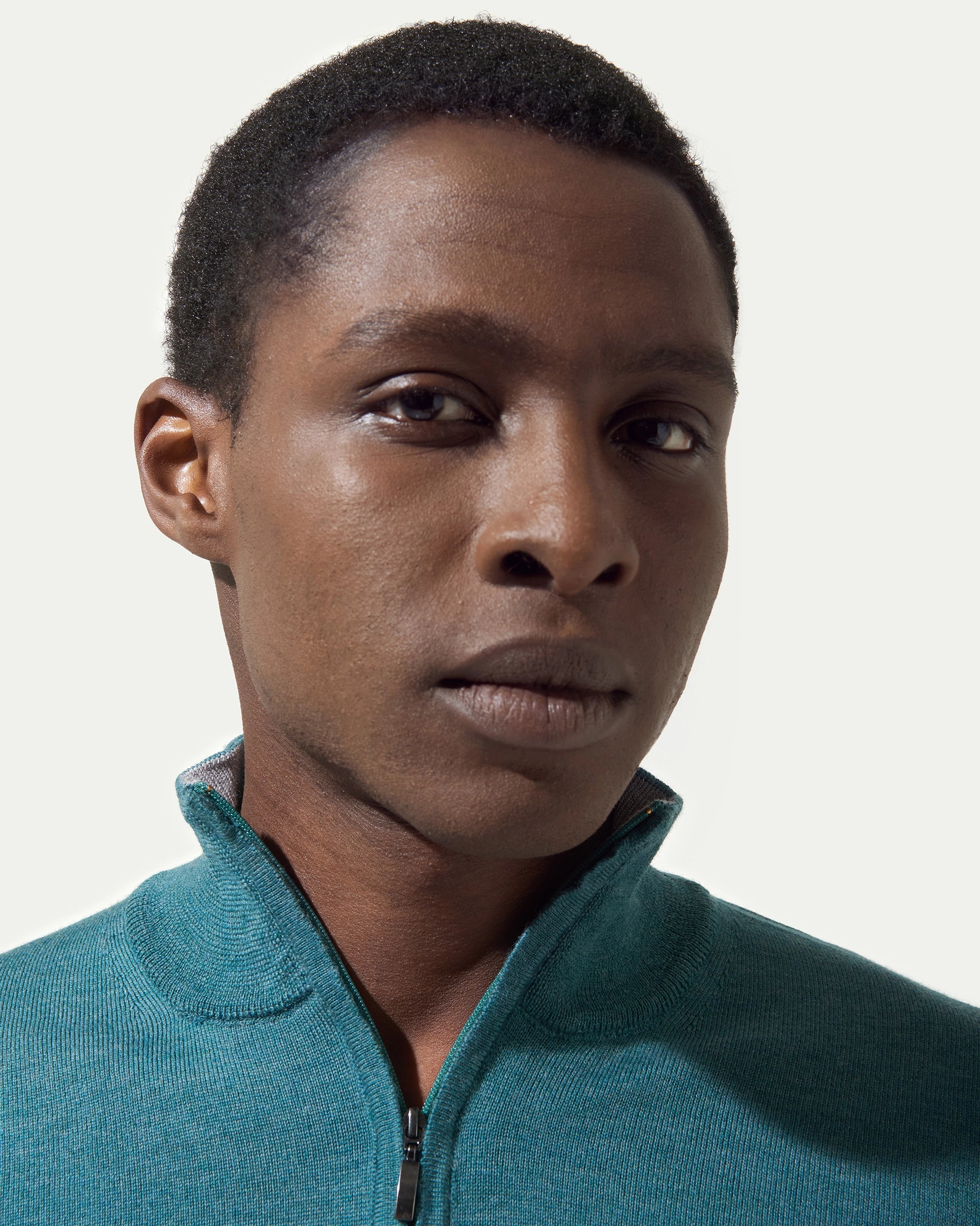 Green Half Zip Merinos Extrafine Wool