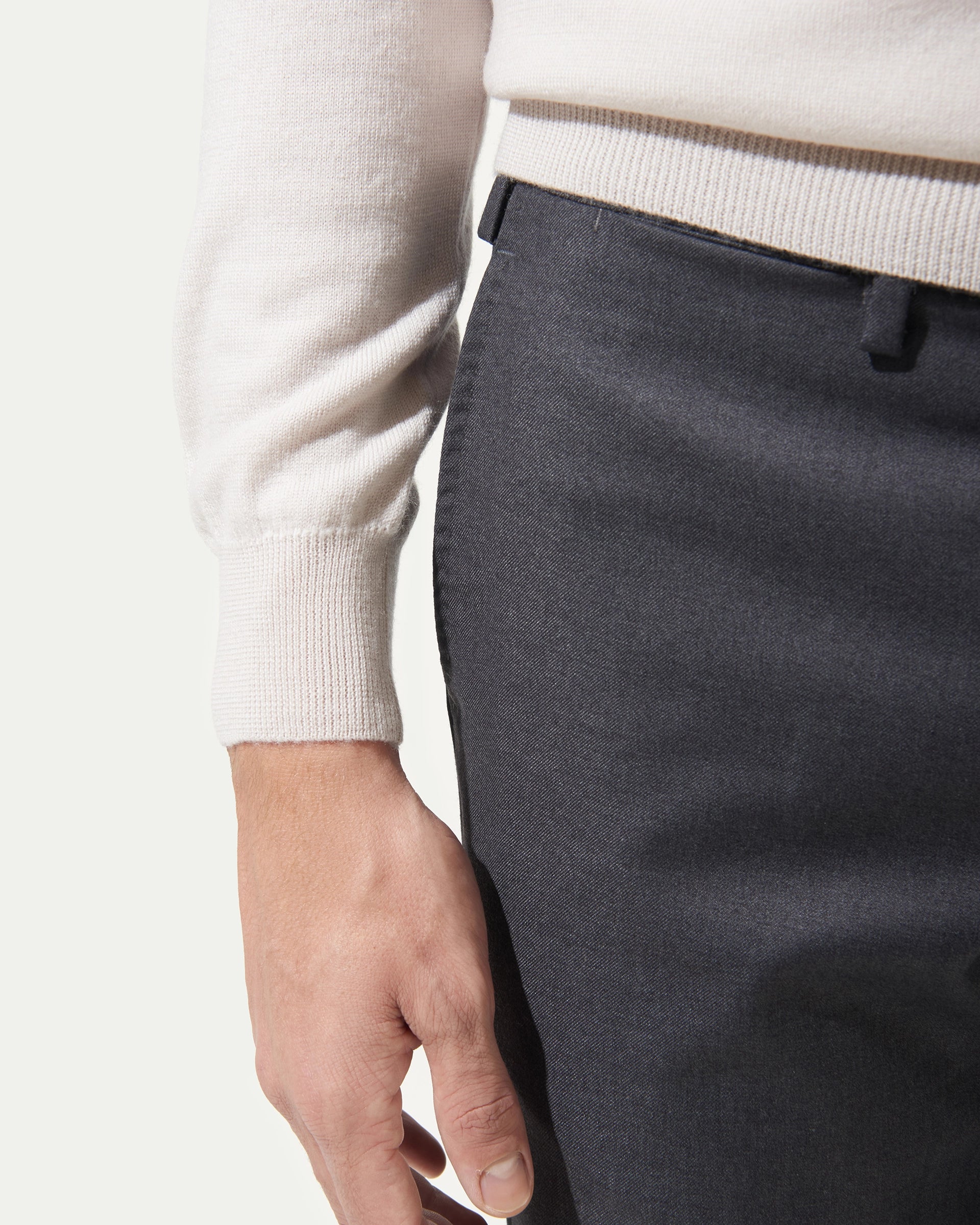 Beige Half Zip Merinos Extrafine Wool