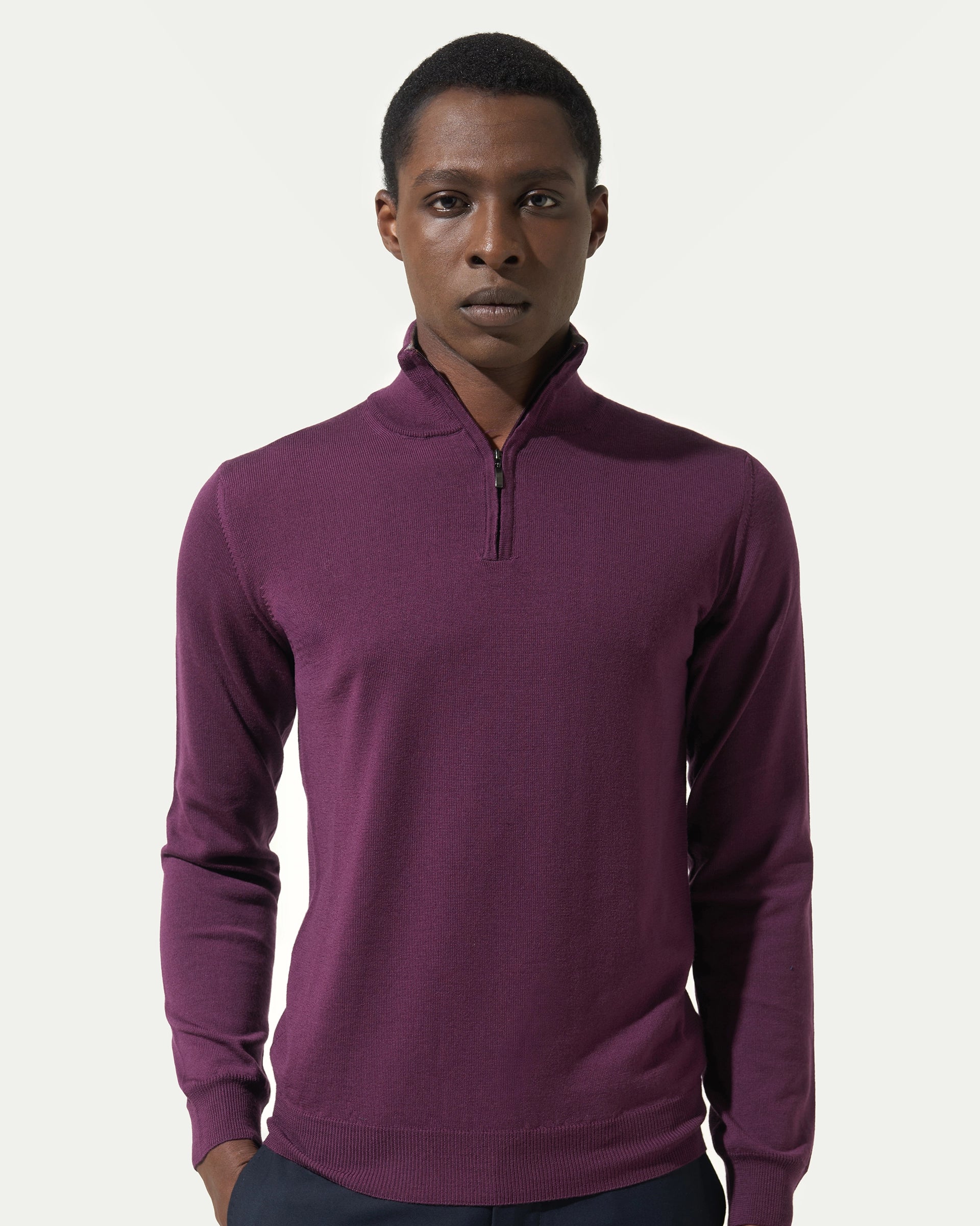 Teal Half Zip Merinos Extrafine Wool