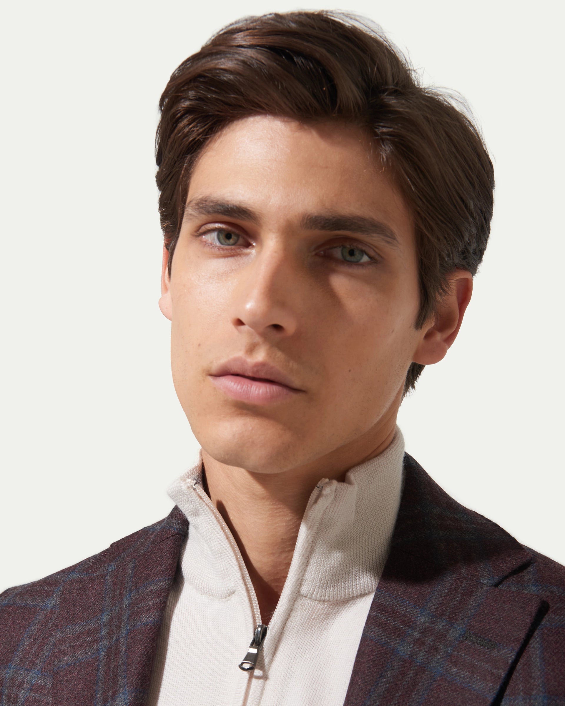 Burgundy Check Wool and Cashmere LoroPiana Jacket