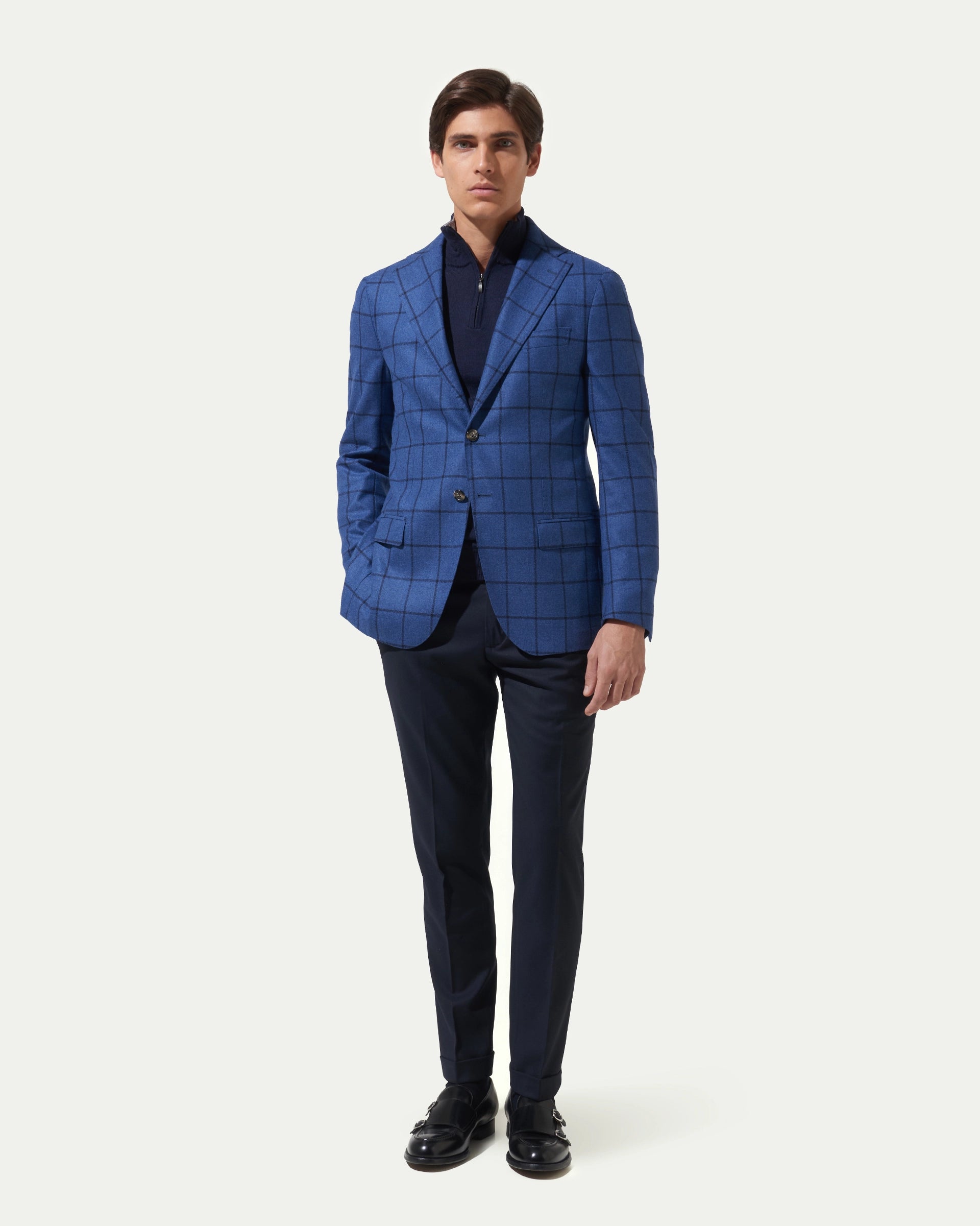 Checked Pattern Wool and cashmere Jacket LoroPiana Fabric (Copy)