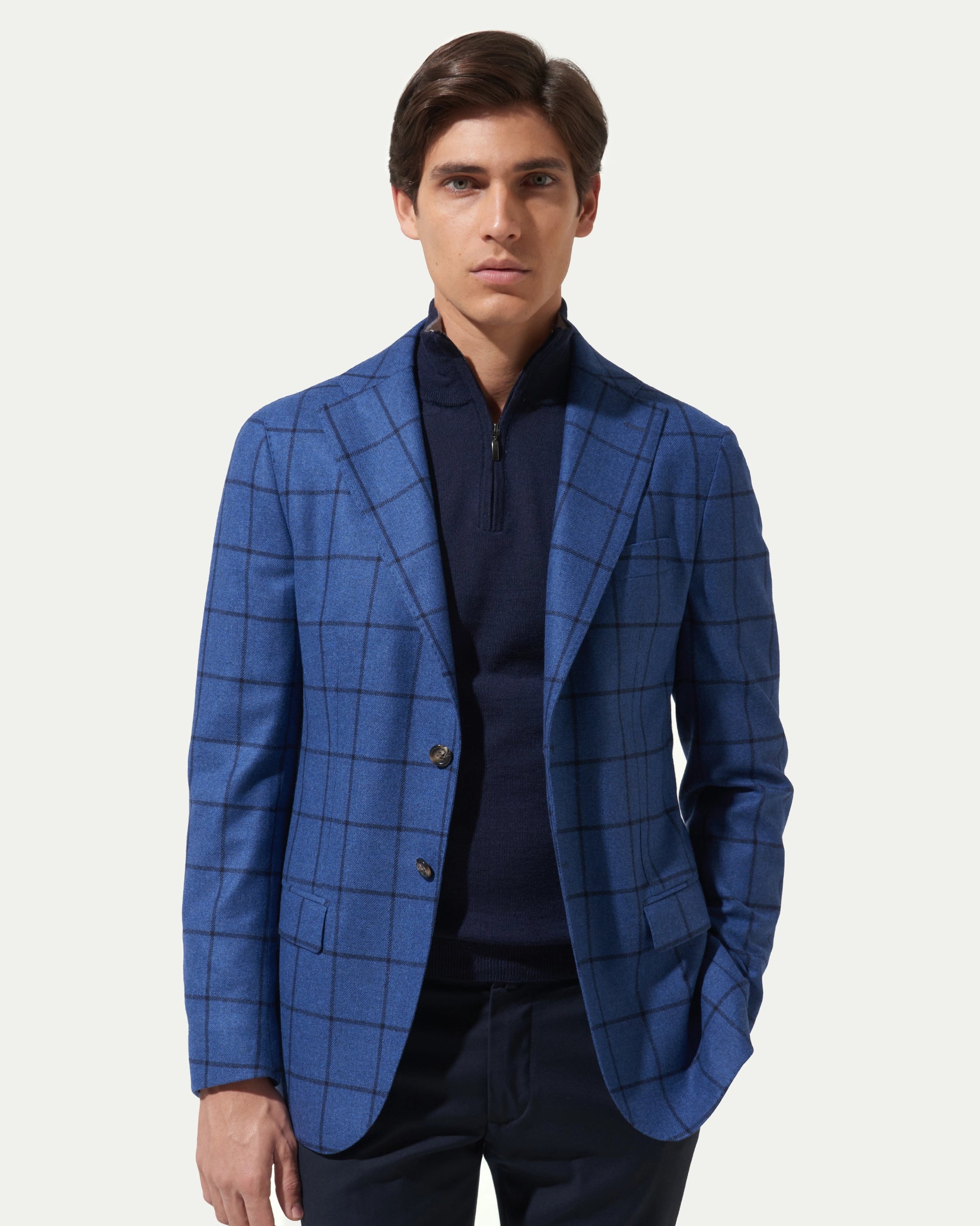 Checked Pattern Wool and cashmere Jacket LoroPiana Fabric (Copy)