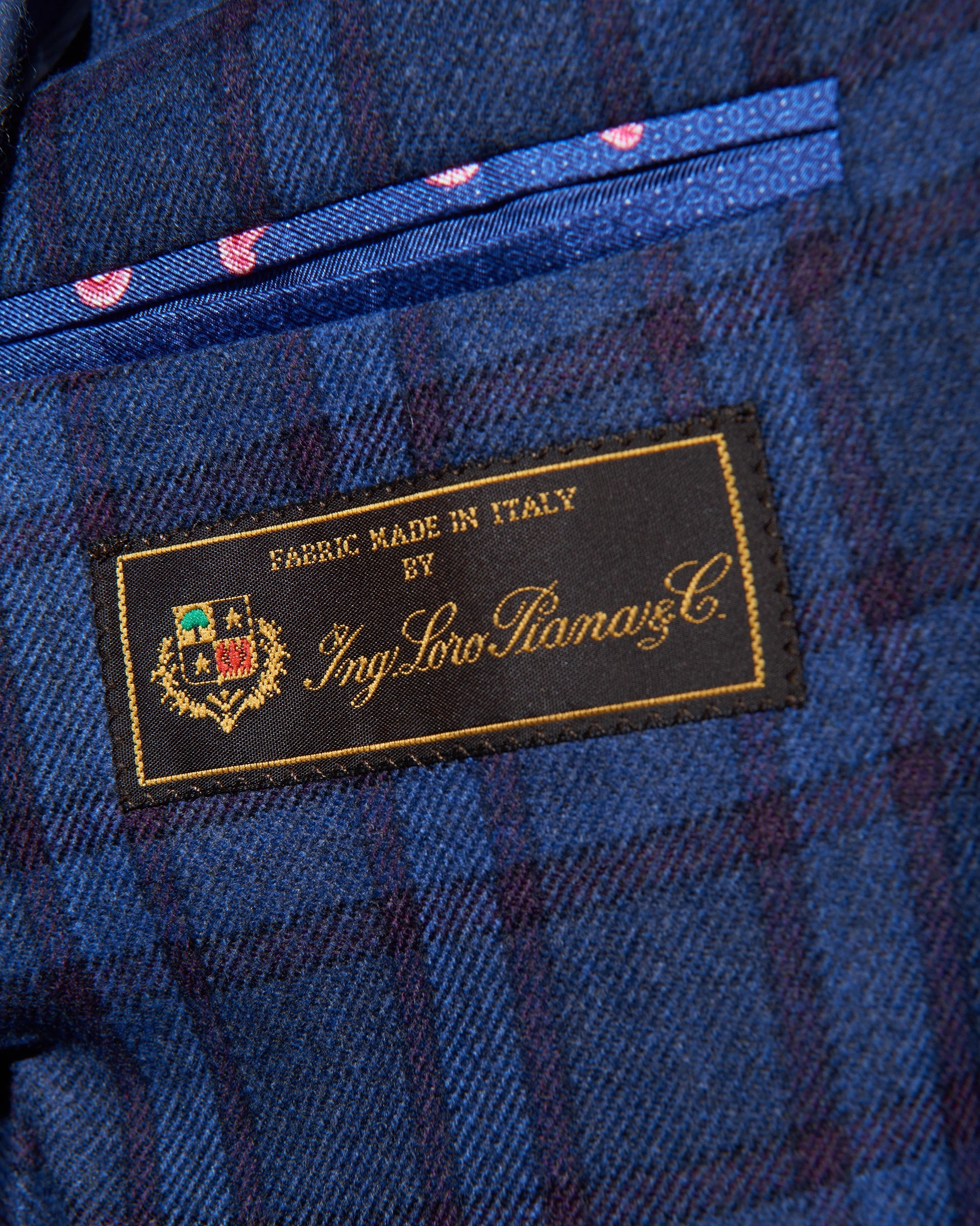 Checked Pattern Wool and cashmere Jacket LoroPiana Fabric