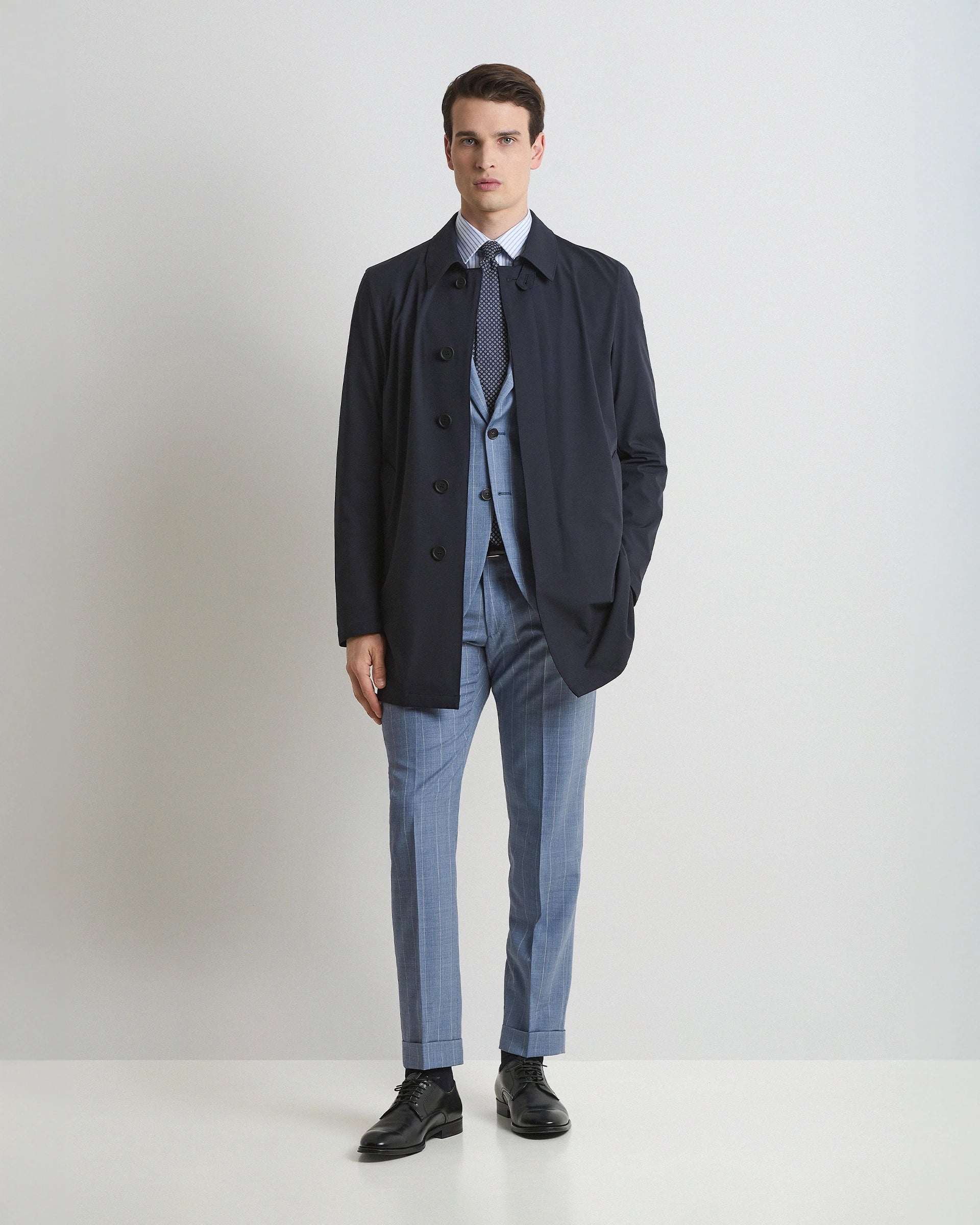 Trench Stretch Blue technical fabric Olmetex