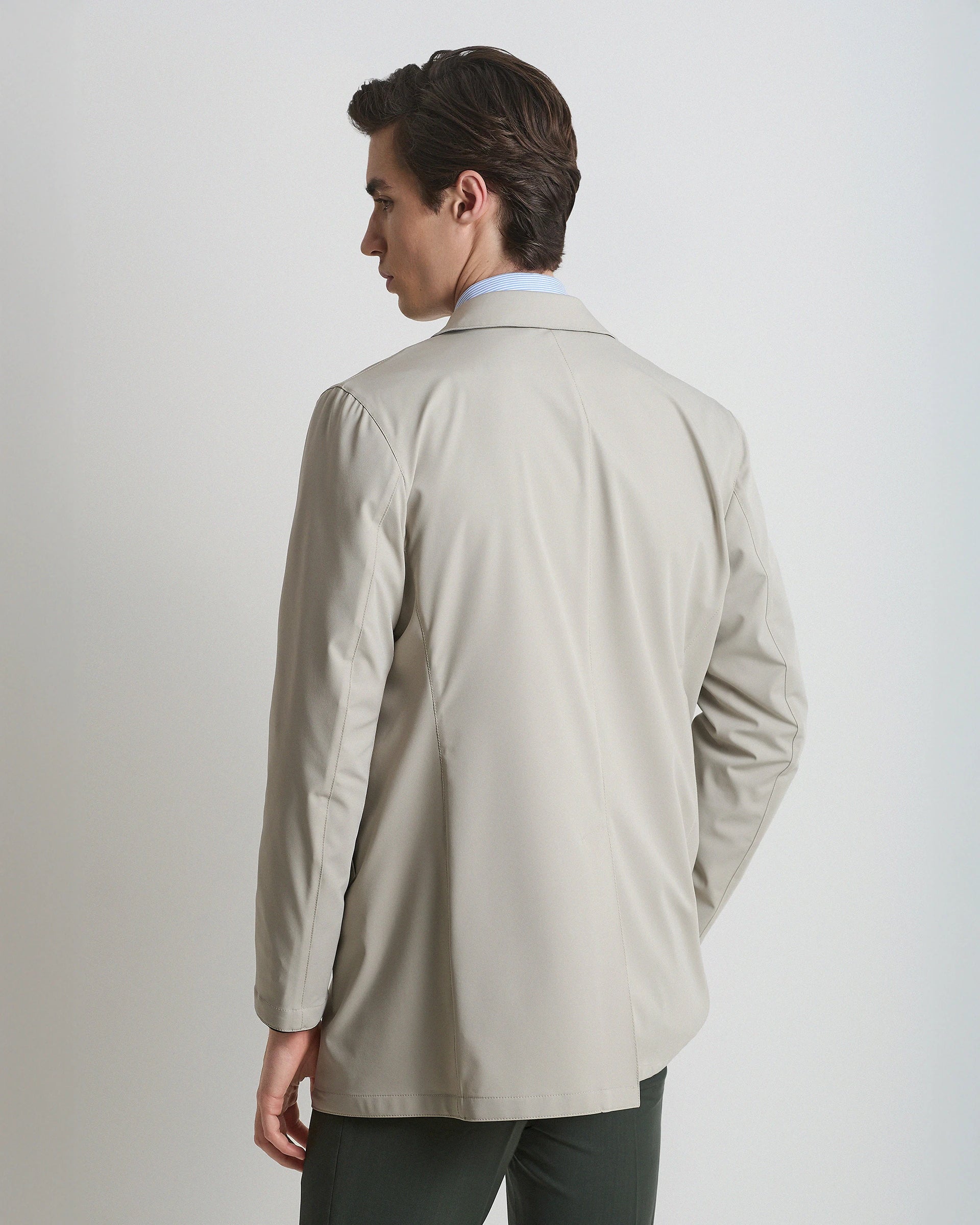 Trench Stretch Beige in technical fabric Olmetex