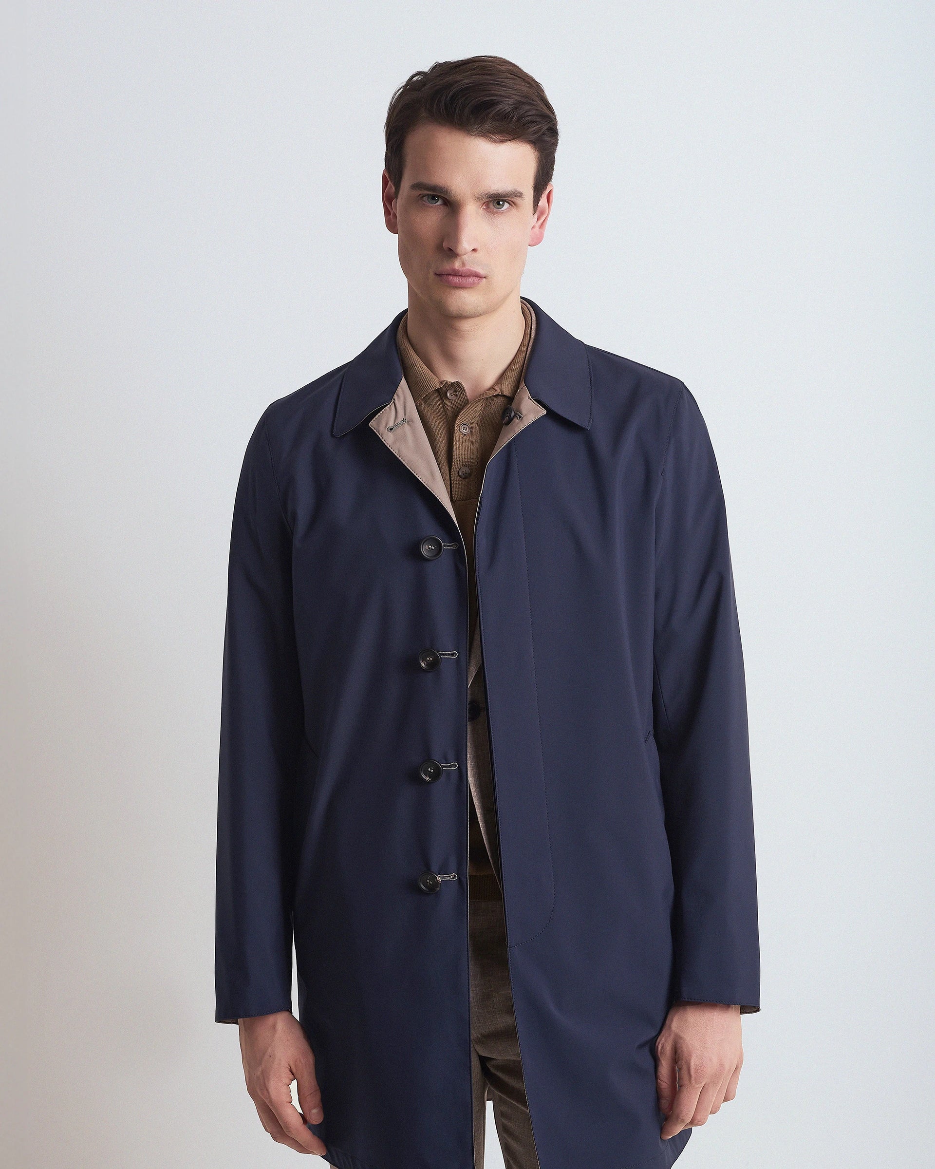 Trench Blue / beige reversible