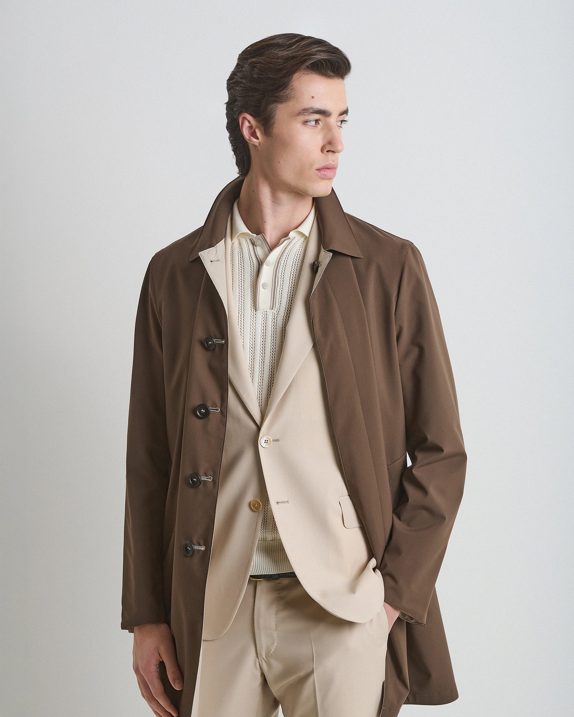 Trench Moro / Beige technical fabric Olmetex