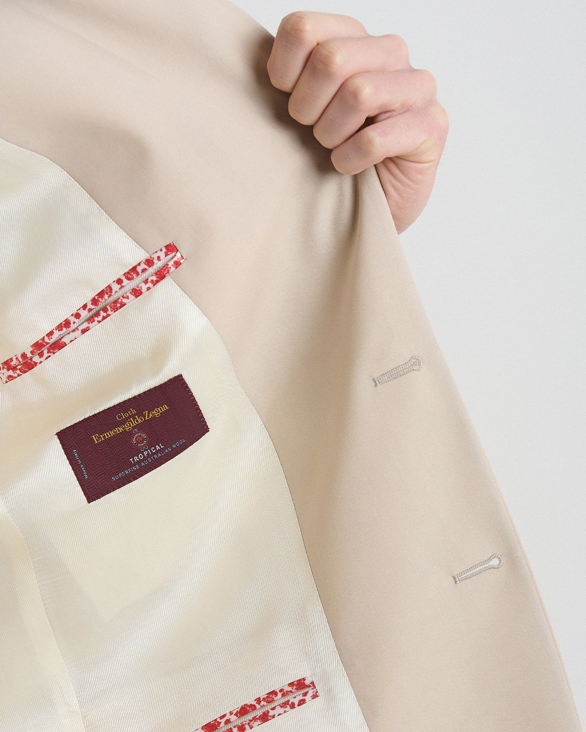 Beige dress in pure wool fabric Ermenegildo Zegna Tropical