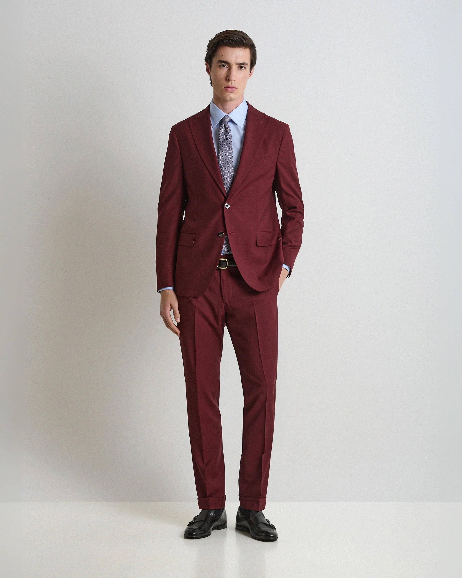 Bordeaux dress in pure wool fabric Ermenegildo Zegna Tropical