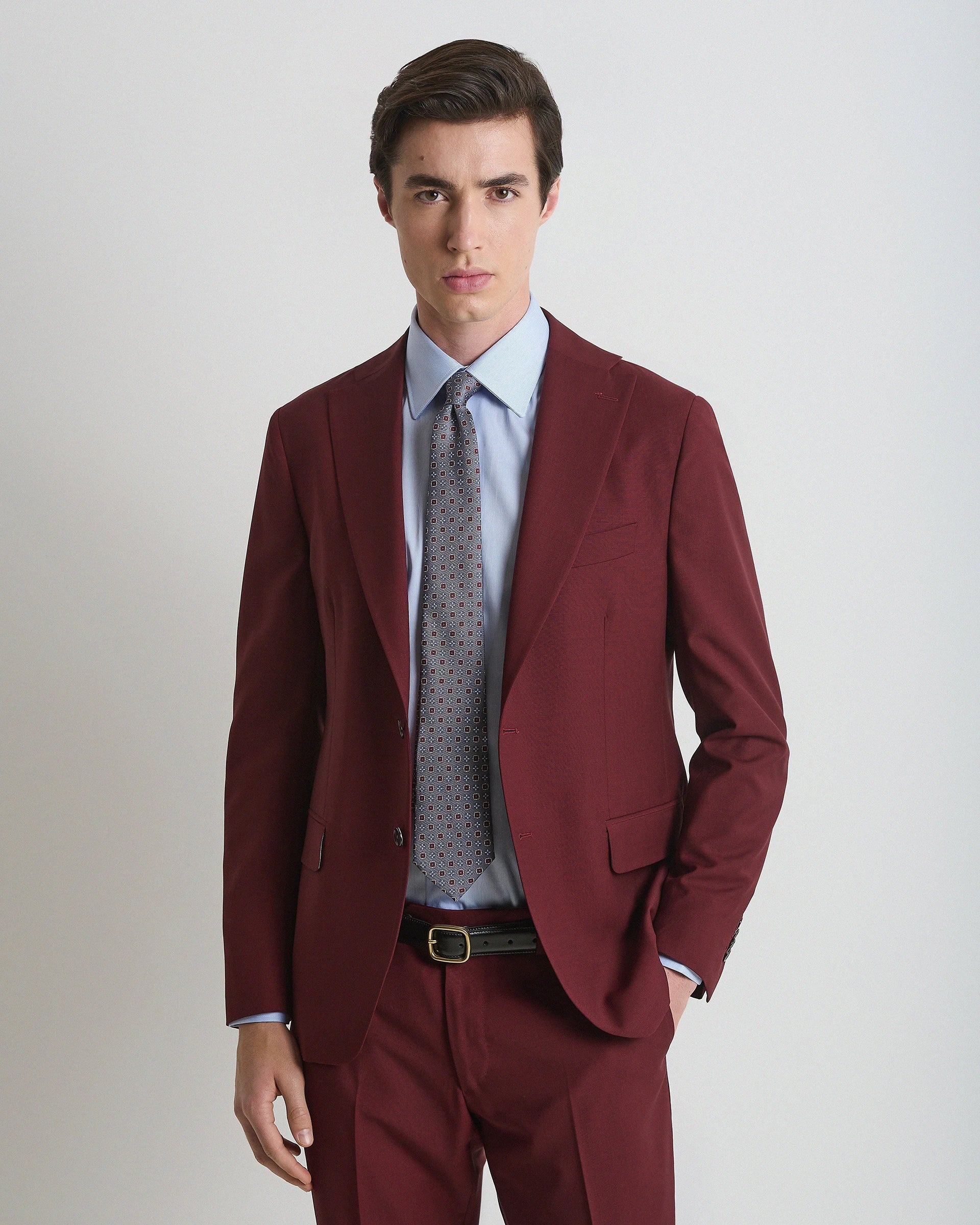 Bordeaux dress in pure wool fabric Ermenegildo Zegna Tropical