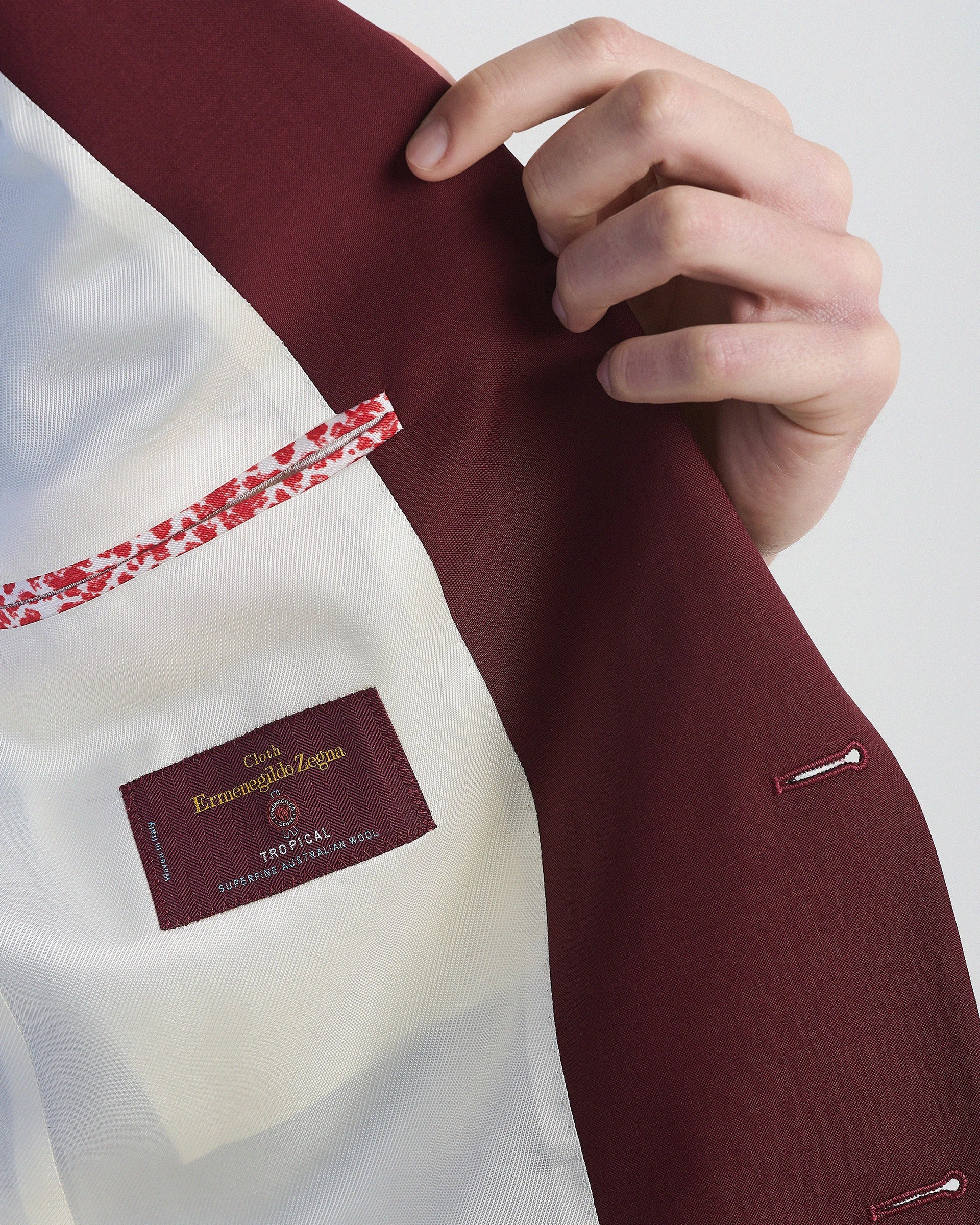 Bordeaux dress in pure wool fabric Ermenegildo Zegna Tropical