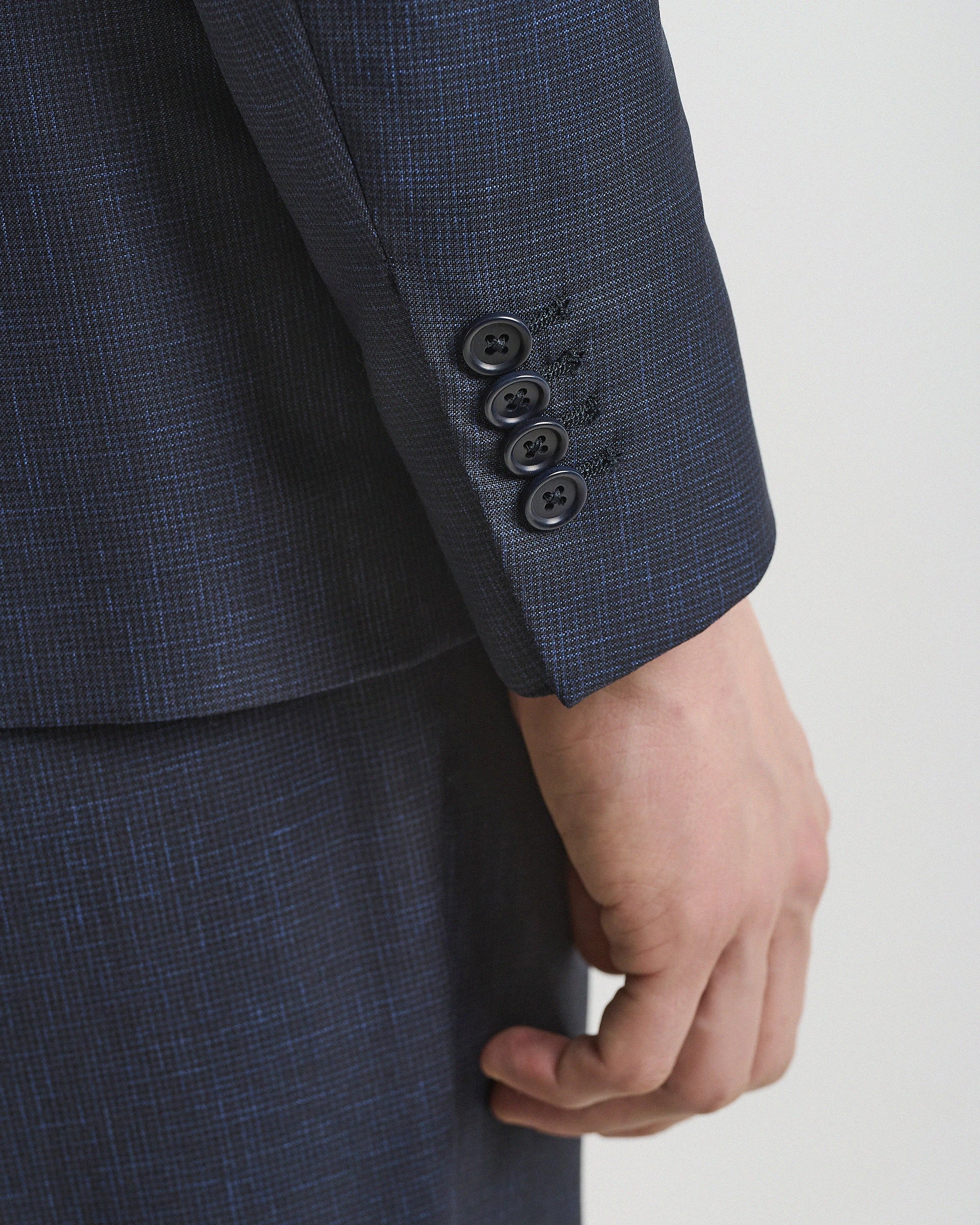 Pied de Poule Blue dress in pure woven wool Vitale Barberis & Canon Vintage