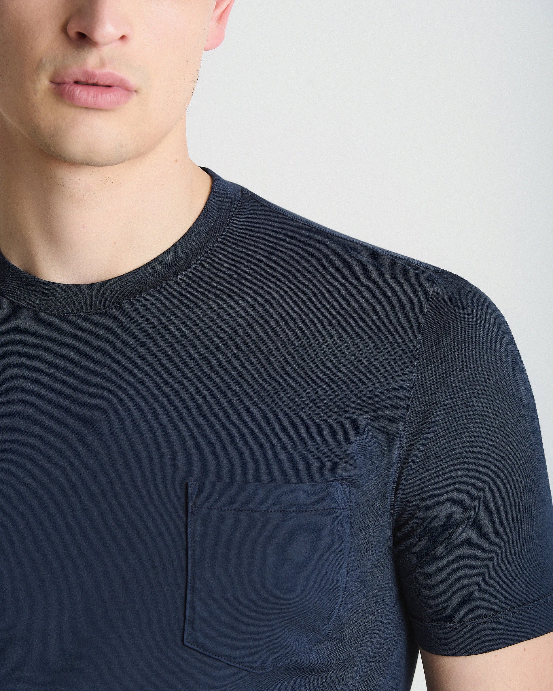Blue Cotton Crewneck T-Shirt