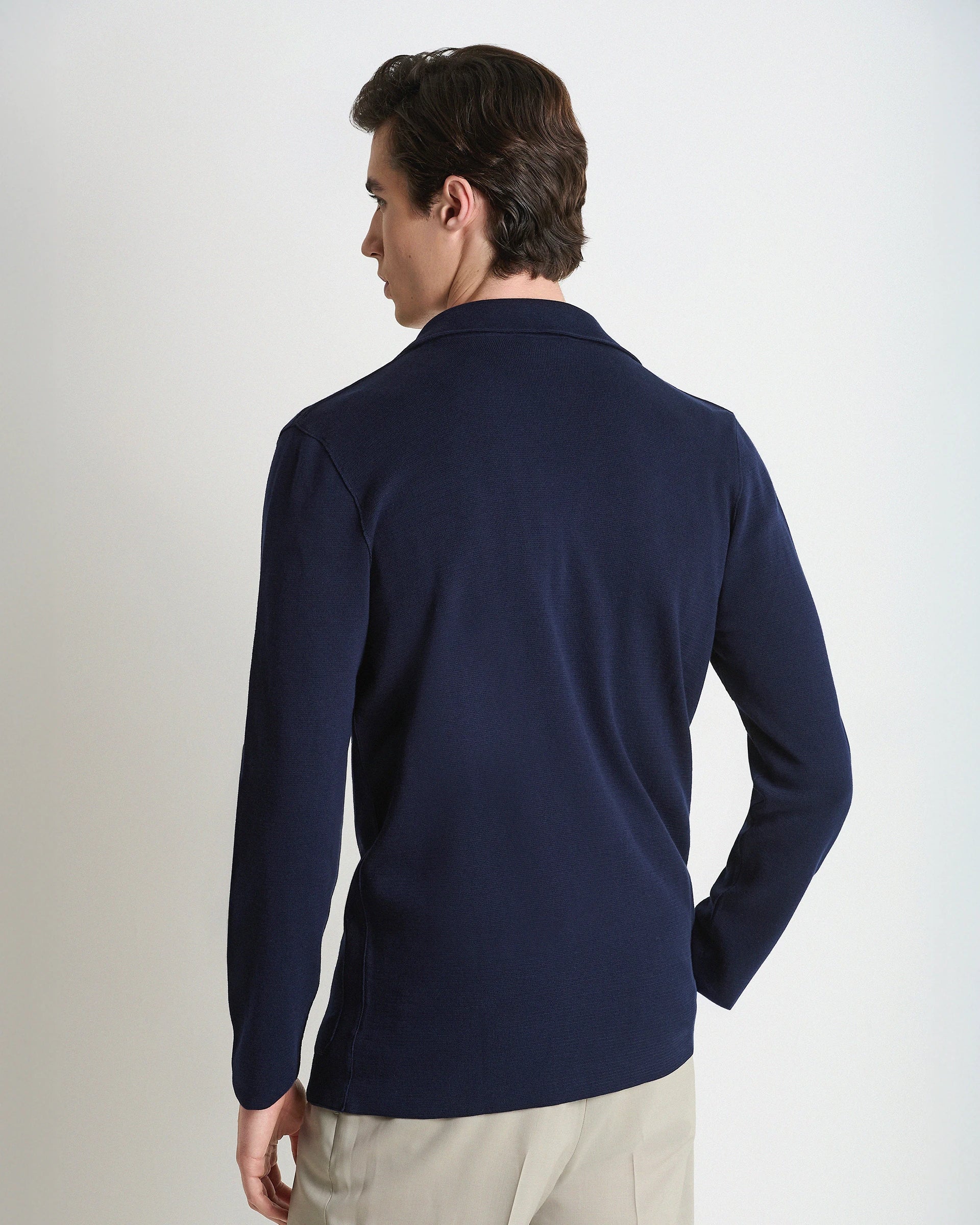 Navy Blue Double Breasted Cotton Jacket