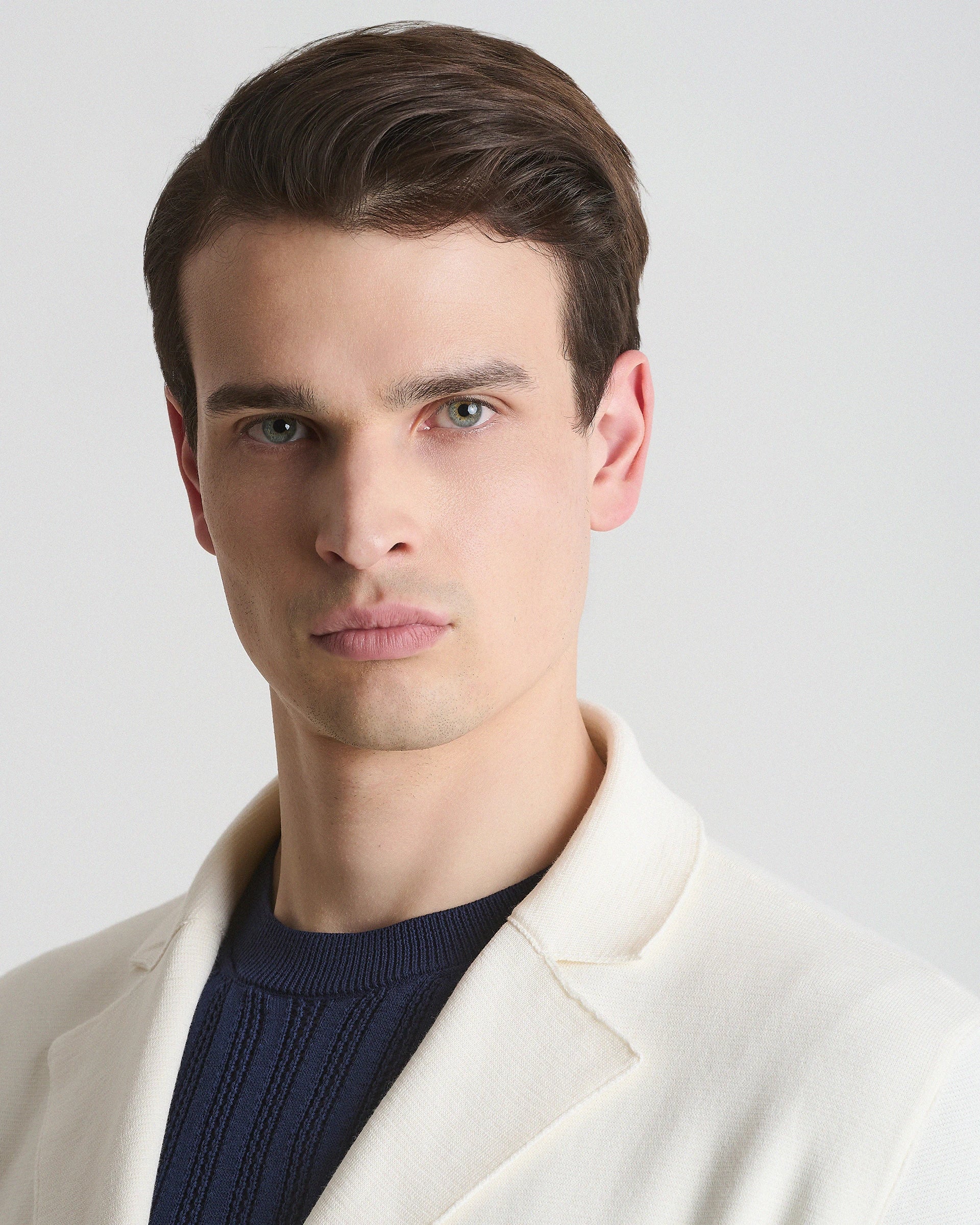 Cream Double Breasted Cotton Jacket