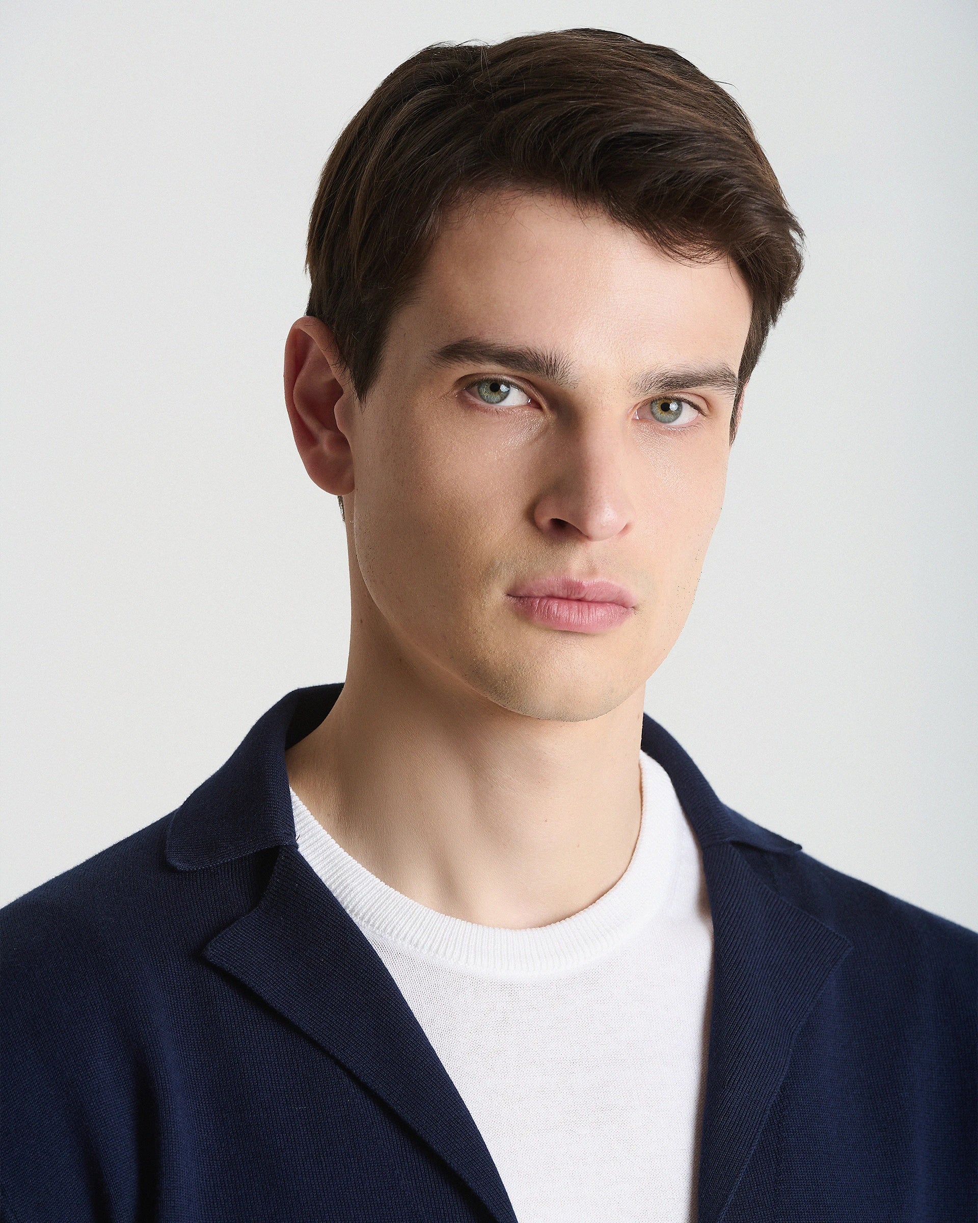 Navy Blue Single Breasted Cotton Jacket