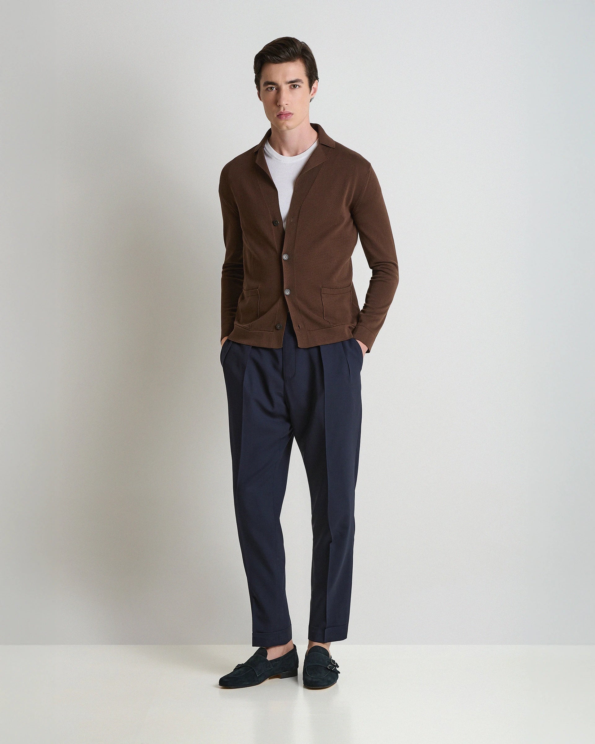 Brown Single Breasted Cotton Jacket