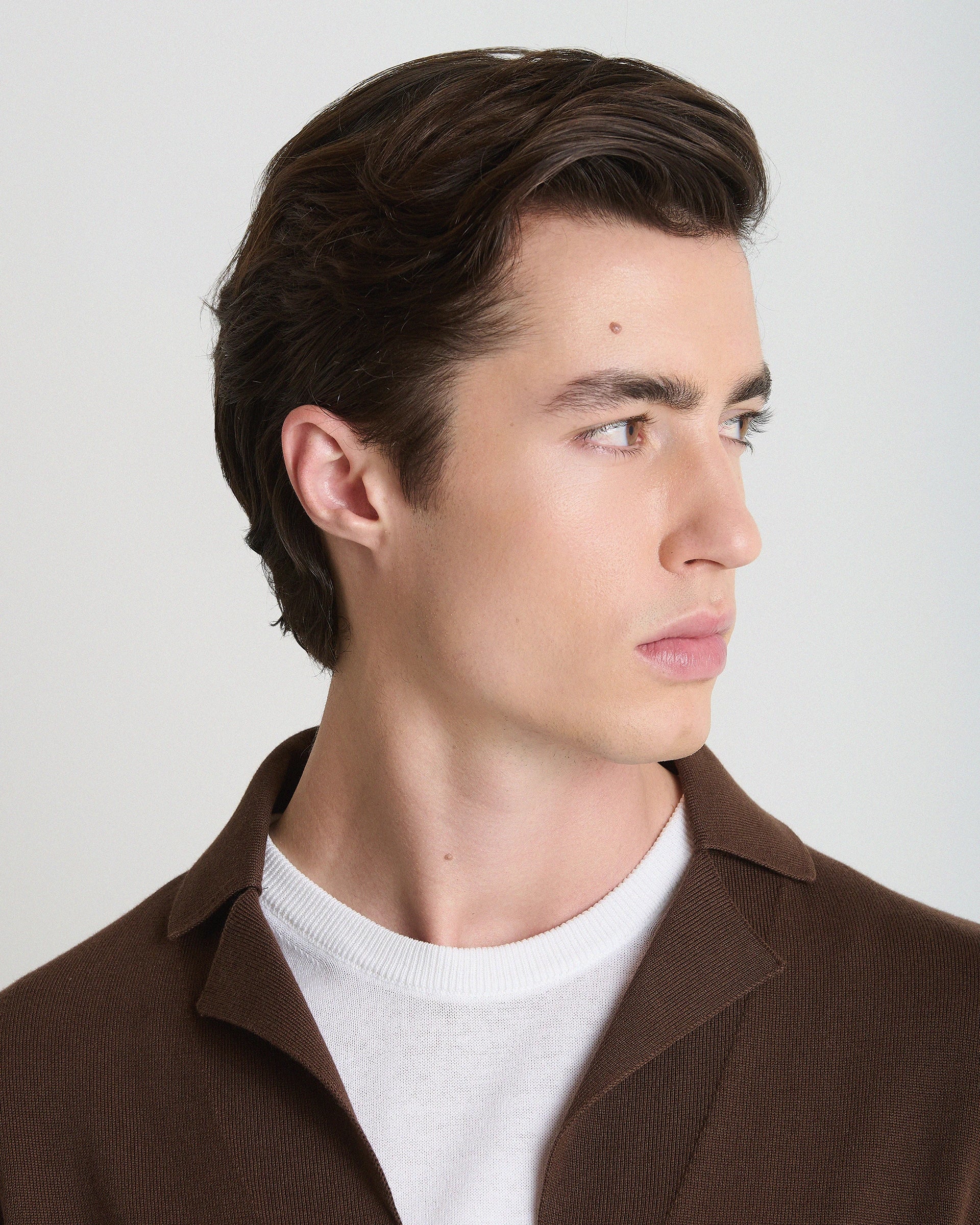 Brown Single Breasted Cotton Jacket