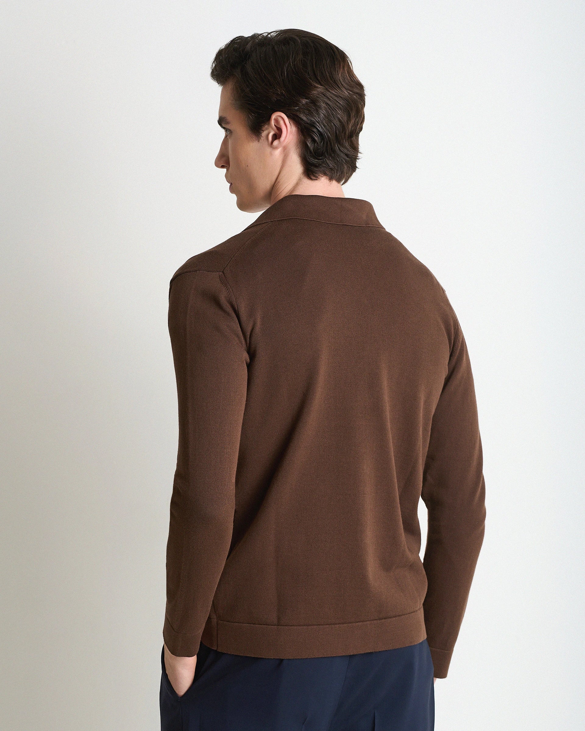 Brown Single Breasted Cotton Jacket