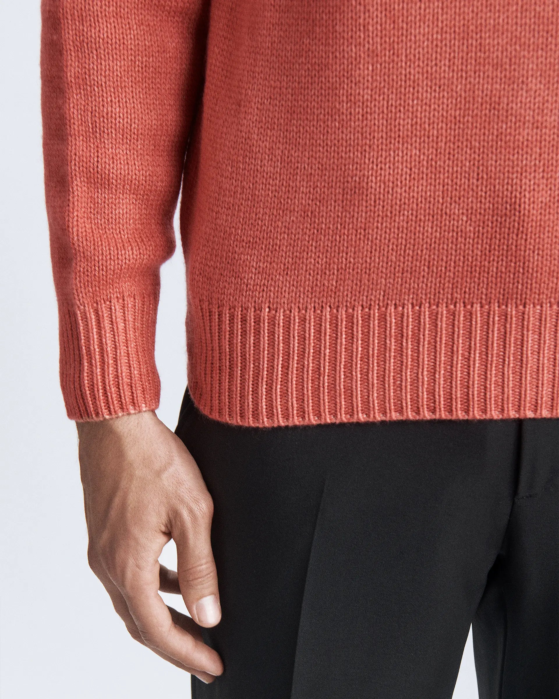 Ruby Red Turtleneck in wool silk and cashmere