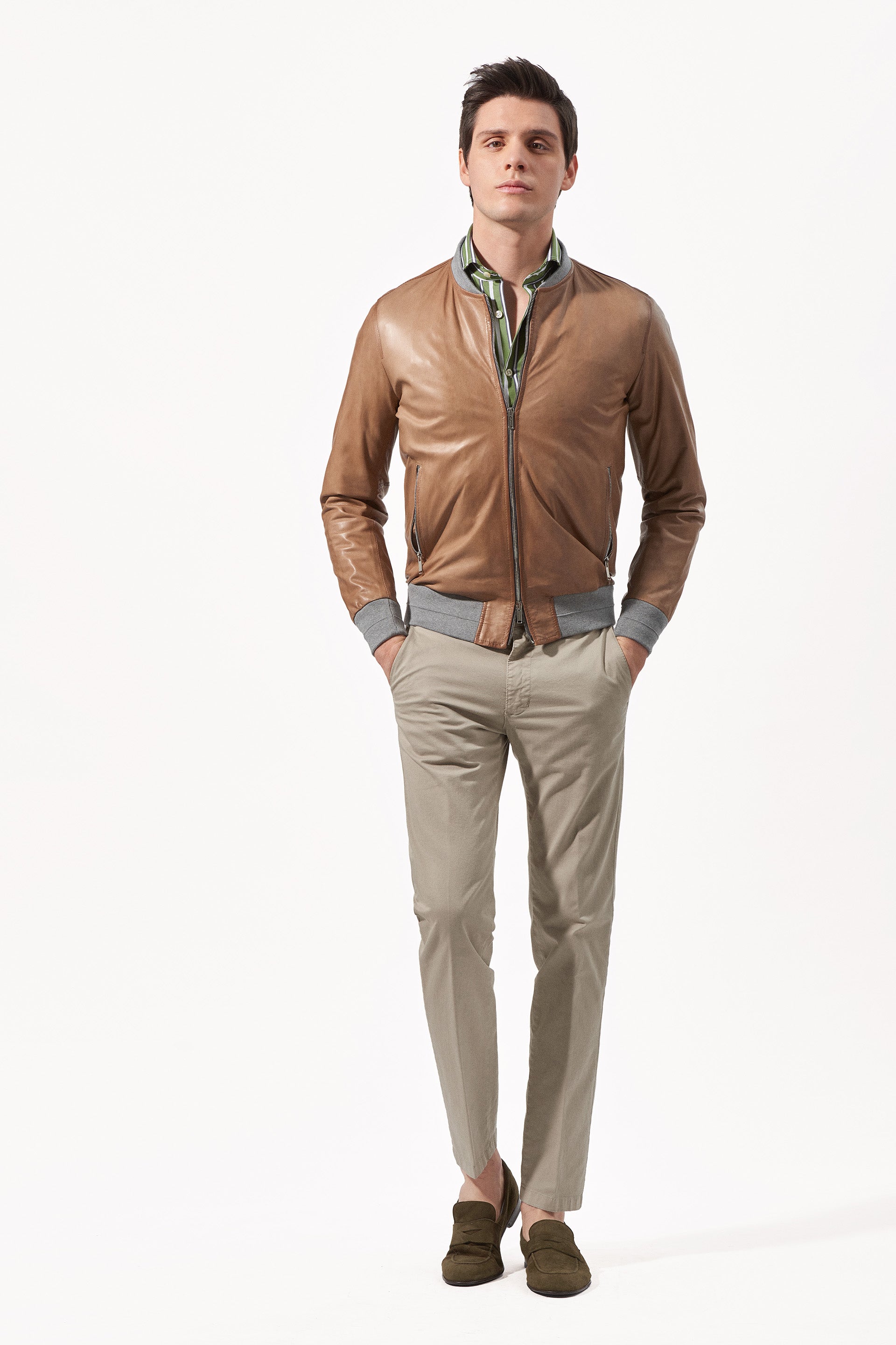 Cognac  Soft Leather Moto Jacket