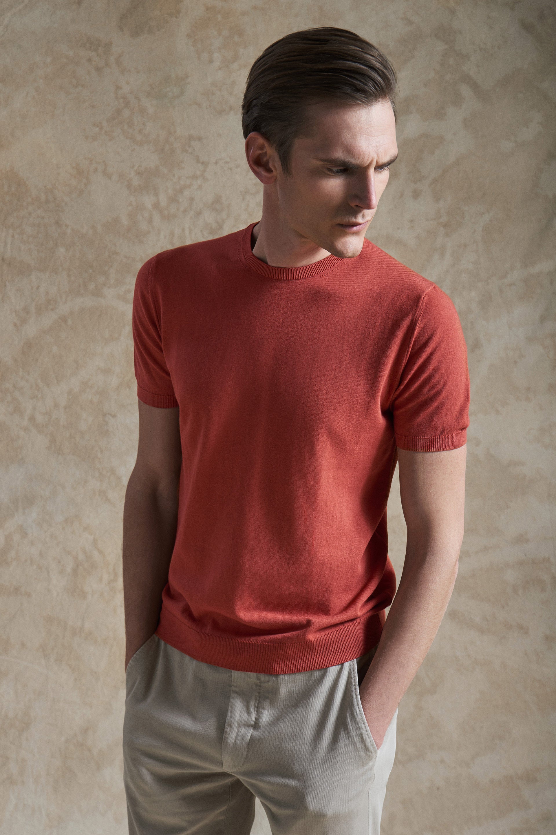 Orange cotton t-shirt