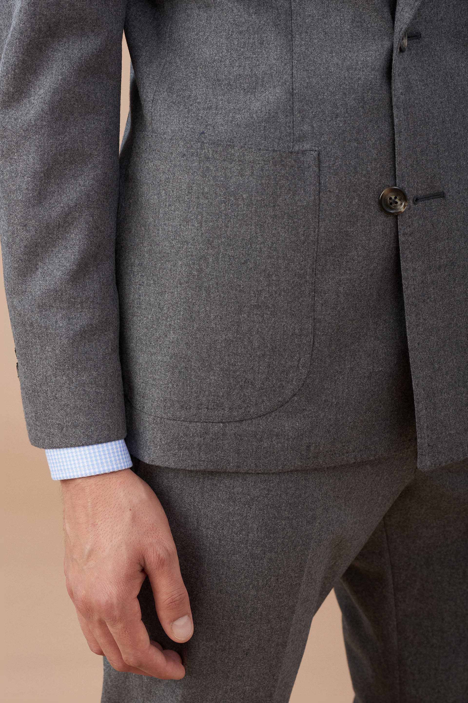 Double-Breasted Grey Suit - Reda Fabric